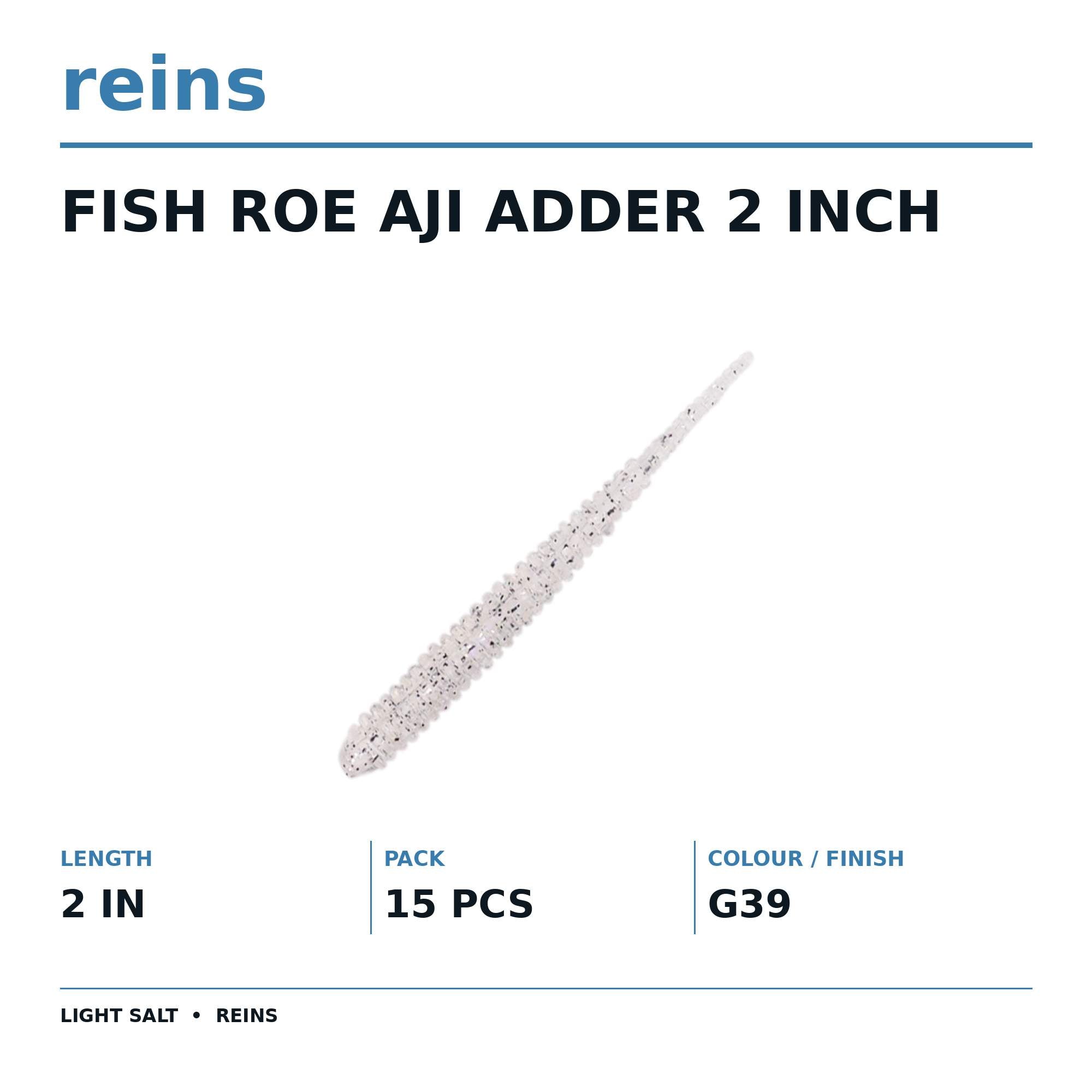 Reins Soft Plastic Fish Roe Aji Adder 2 Inch 15 pieces G39 (5101)
