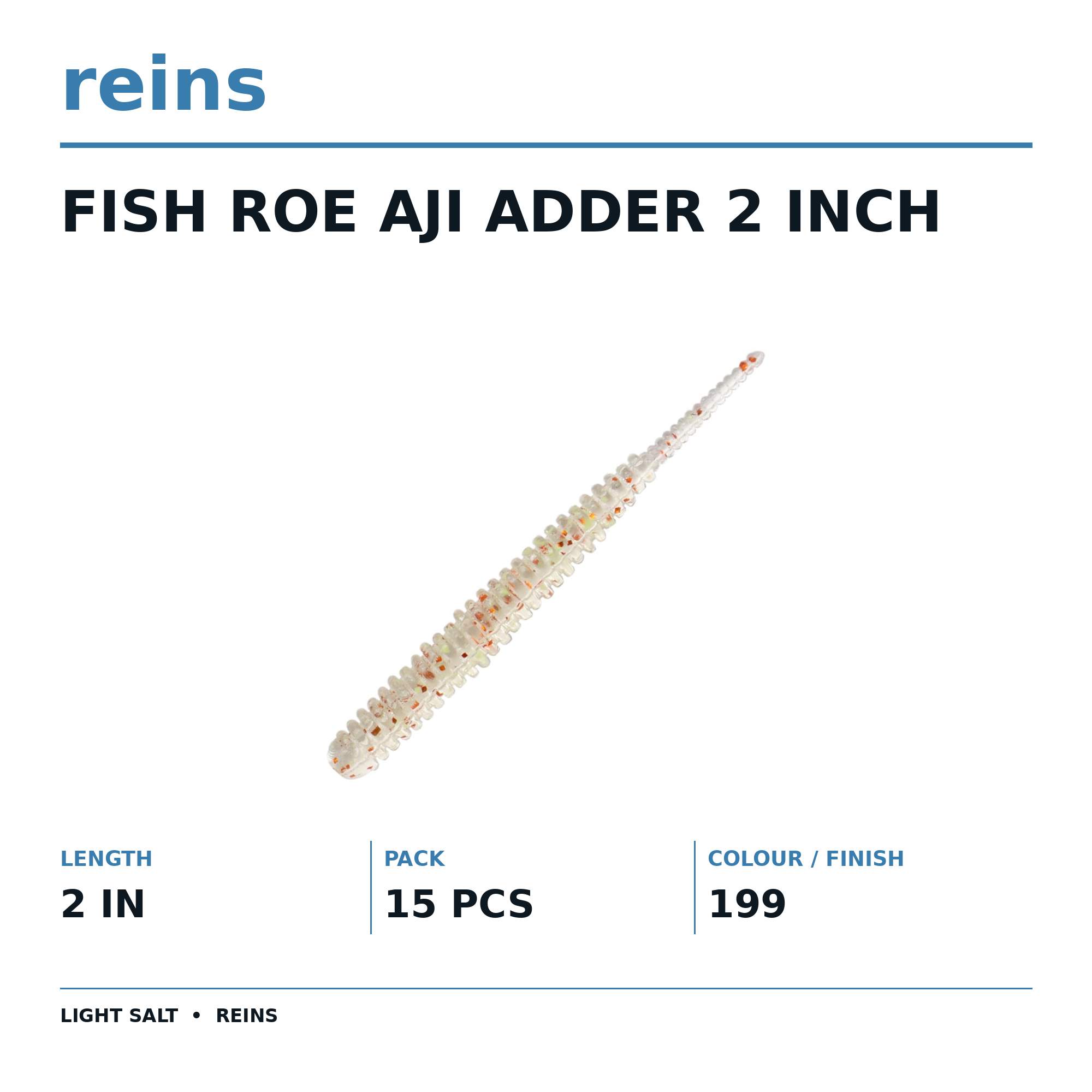 Reins Soft Plastic Fish Roe Aji Adder 2 Inch 15 pieces 199 (5118)