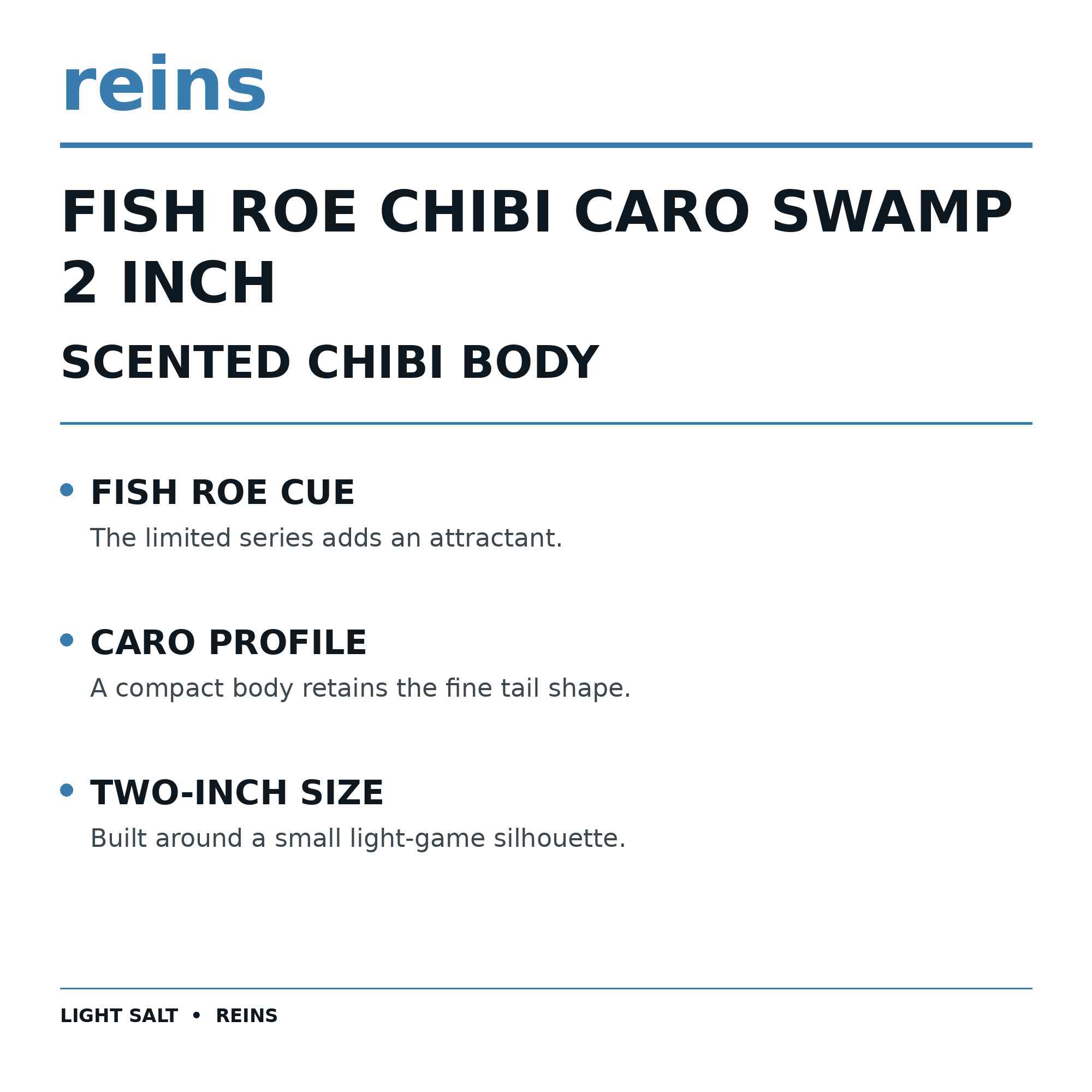Reins Soft Plastic Fish Roe Chibi Caro Swamp 2 Inch 15 pieces 199 (5163)