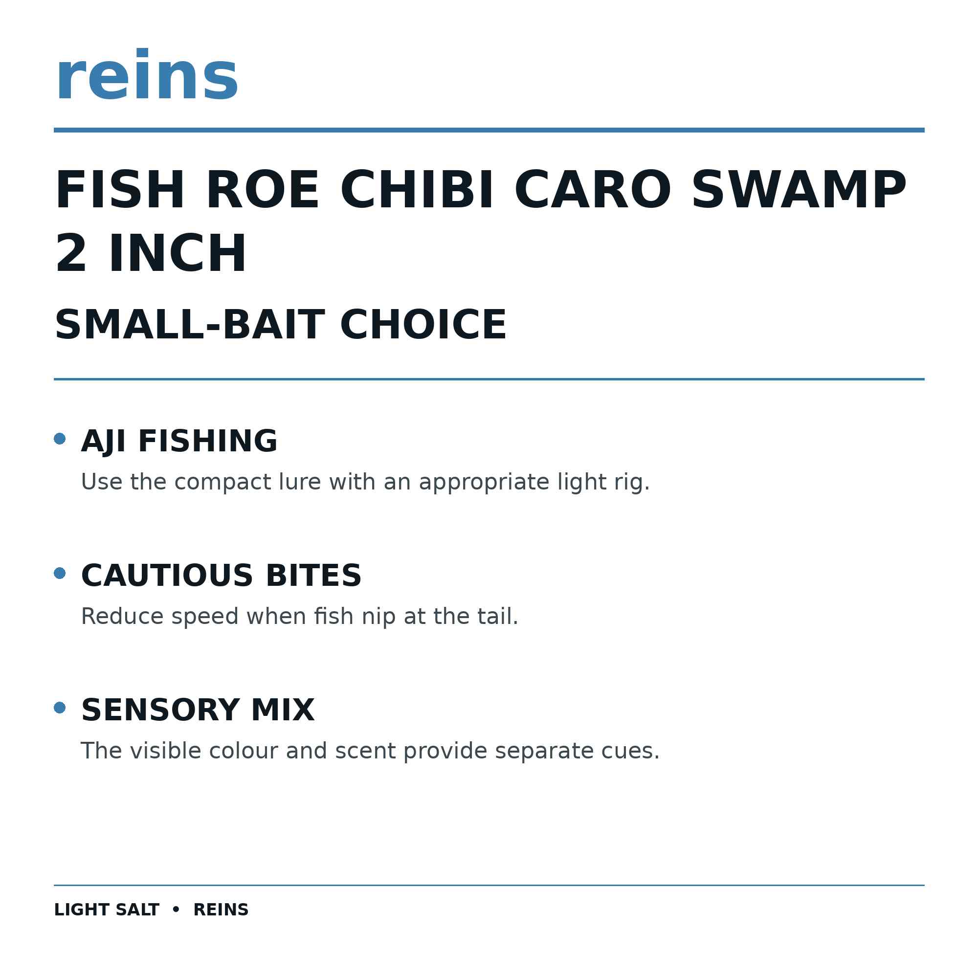 Reins Soft Plastic Fish Roe Chibi Caro Swamp 2 Inch 15 pieces 199 (5163)