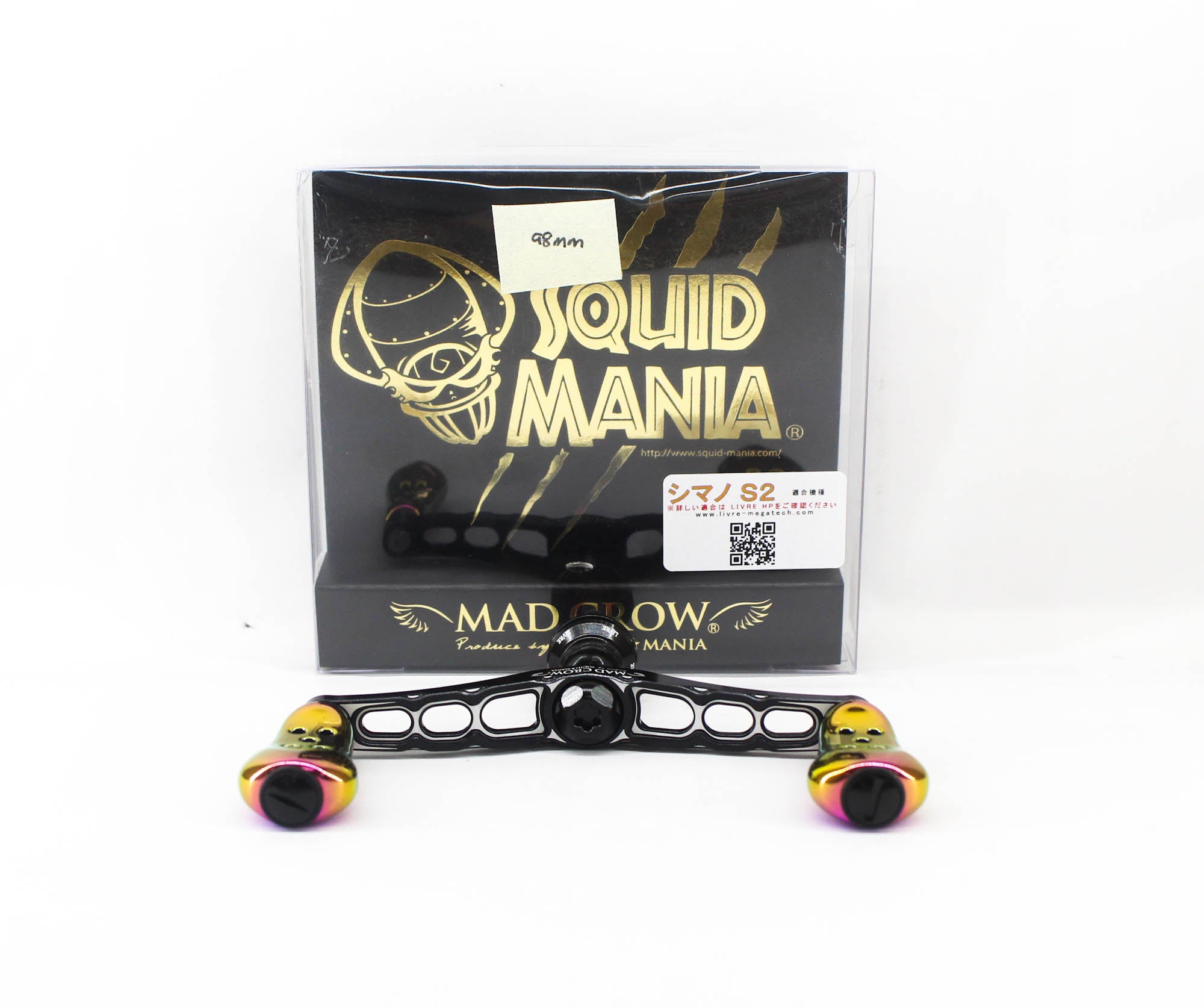 Squid Mania Madcrow Handle Knob 98mm All BK Aurora for Shimano S2 (9389)