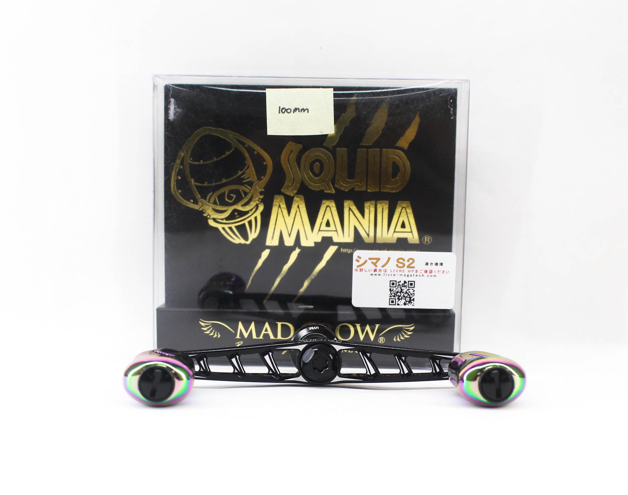 Squid Mania Madcrow Handle Knob 100mm Blaze Rainbow for Shimano S2 (9433)