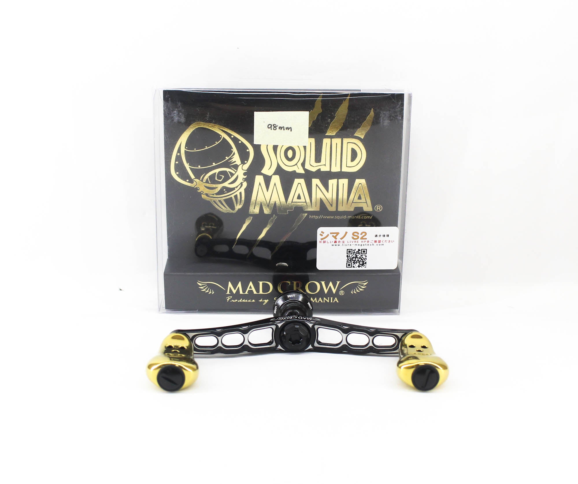 Squid Mania Madcrow Handle Knob 98mm All BK IP24K for Shimano S2 (9525)