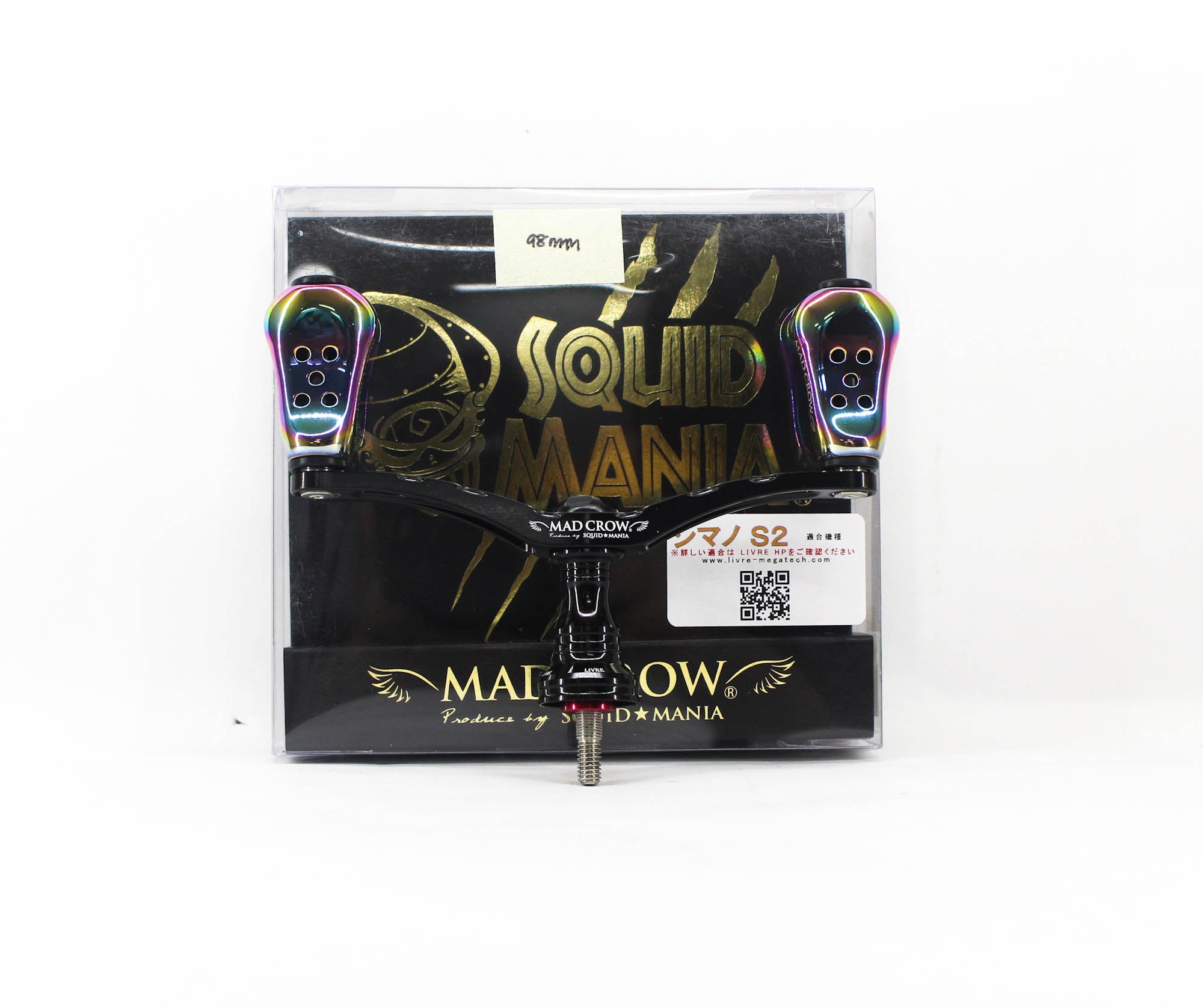 Squid Mania Madcrow Handle Knob 98mm Blaze Rainbow for Shimano S2 (9549)