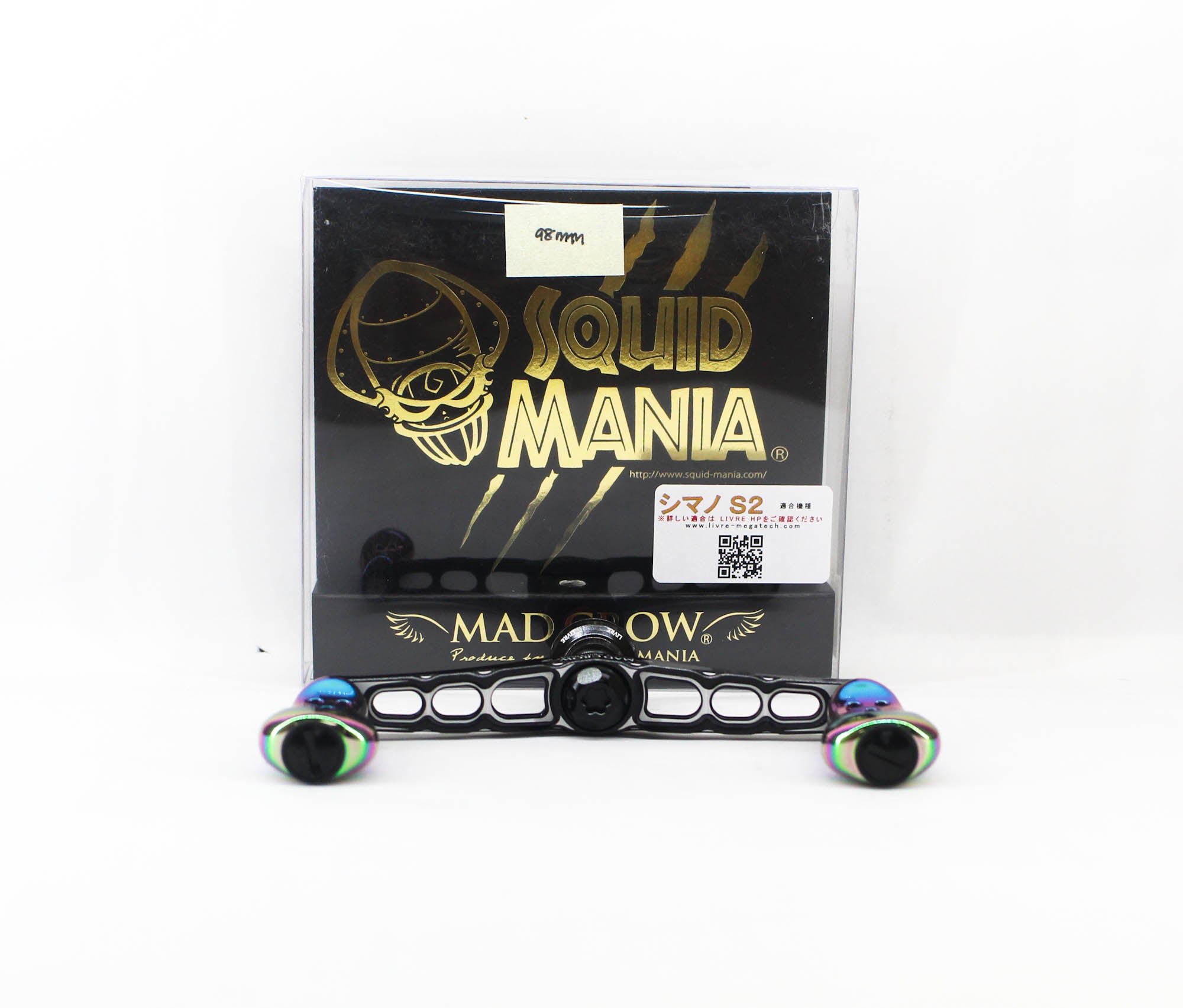 Squid Mania Madcrow Handle Knob 98mm Blaze Rainbow for Shimano S2 (9549)
