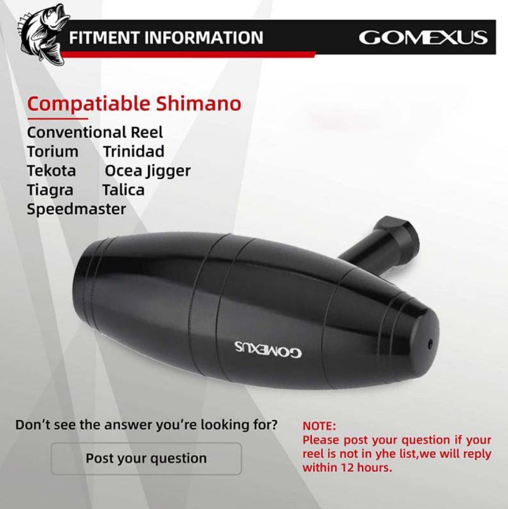 Gomexus TM85BKBK-G Knob Alu Black 85mm Shimano B (0871)