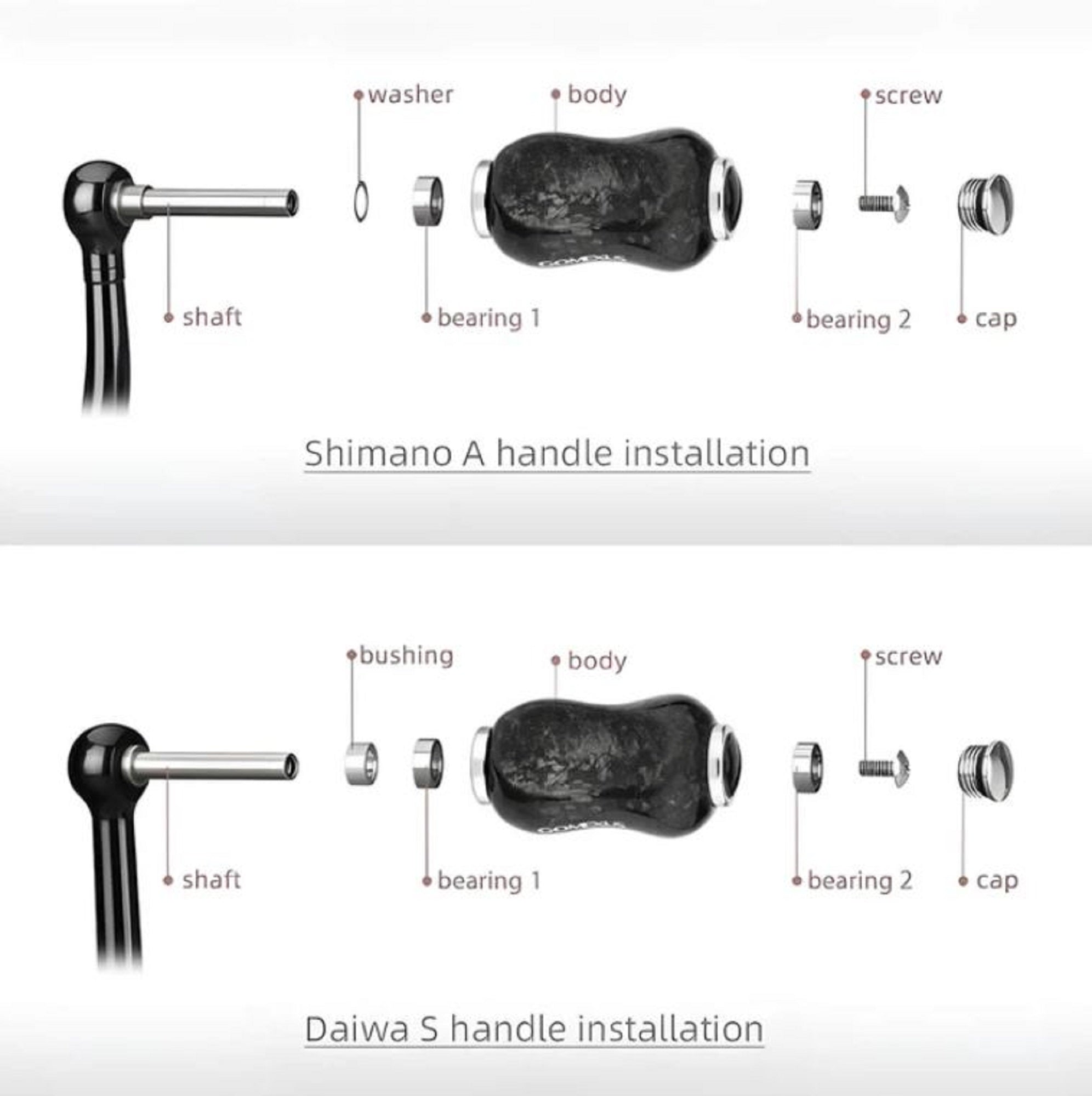 Gomexus K122DFRDBK Handle Knob Red Shimano A, Daiwa S (2691)