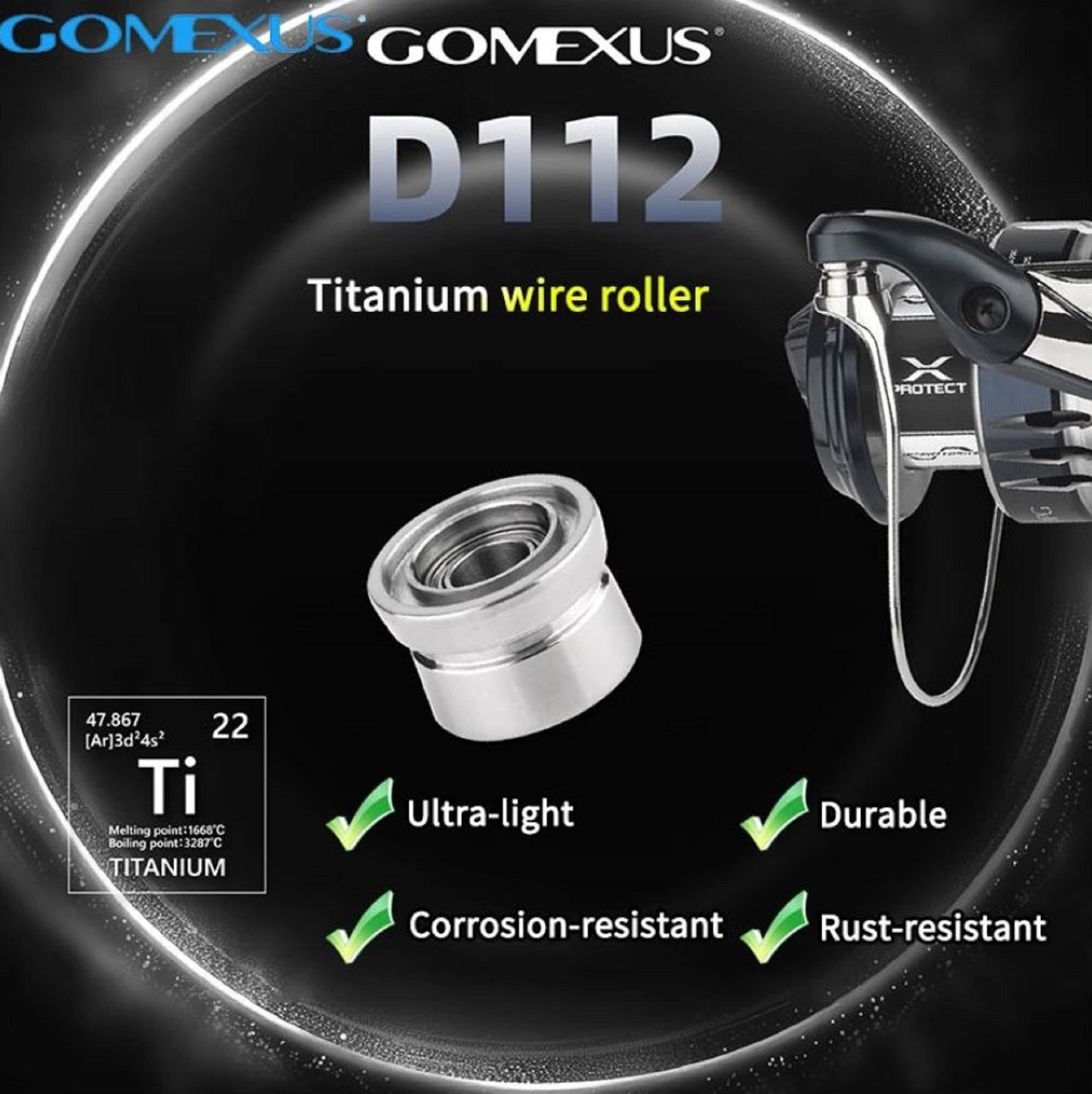 Gomexus D112TSJ Line Roller Titanium Aurora for Shimano SW 5000-6000 (2837)