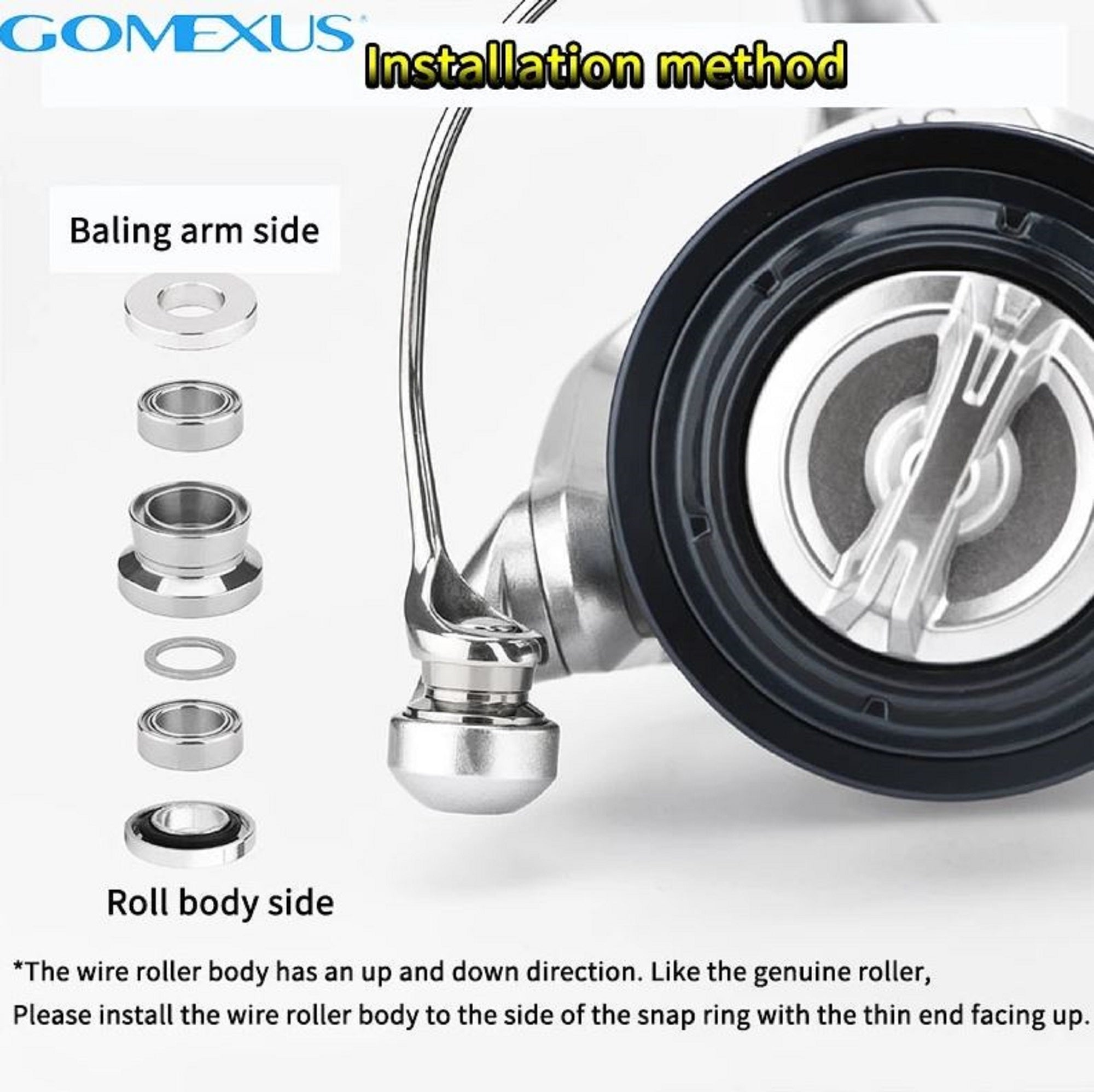 Gomexus D114TTN Line Roller Titanium Silver for Shimano SW 8000-18K (2844)