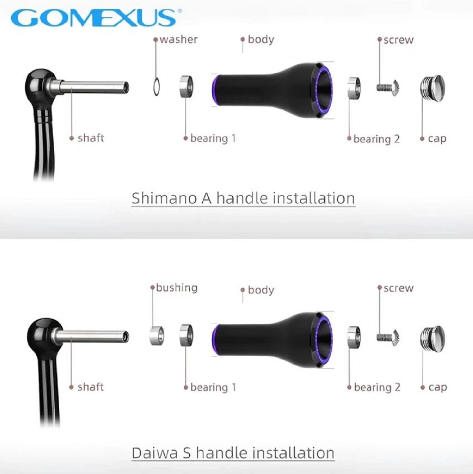 Gomexus A30LTNBK Knob Aluminum Silver 30mm Shimano A , Daiwa S (4466)