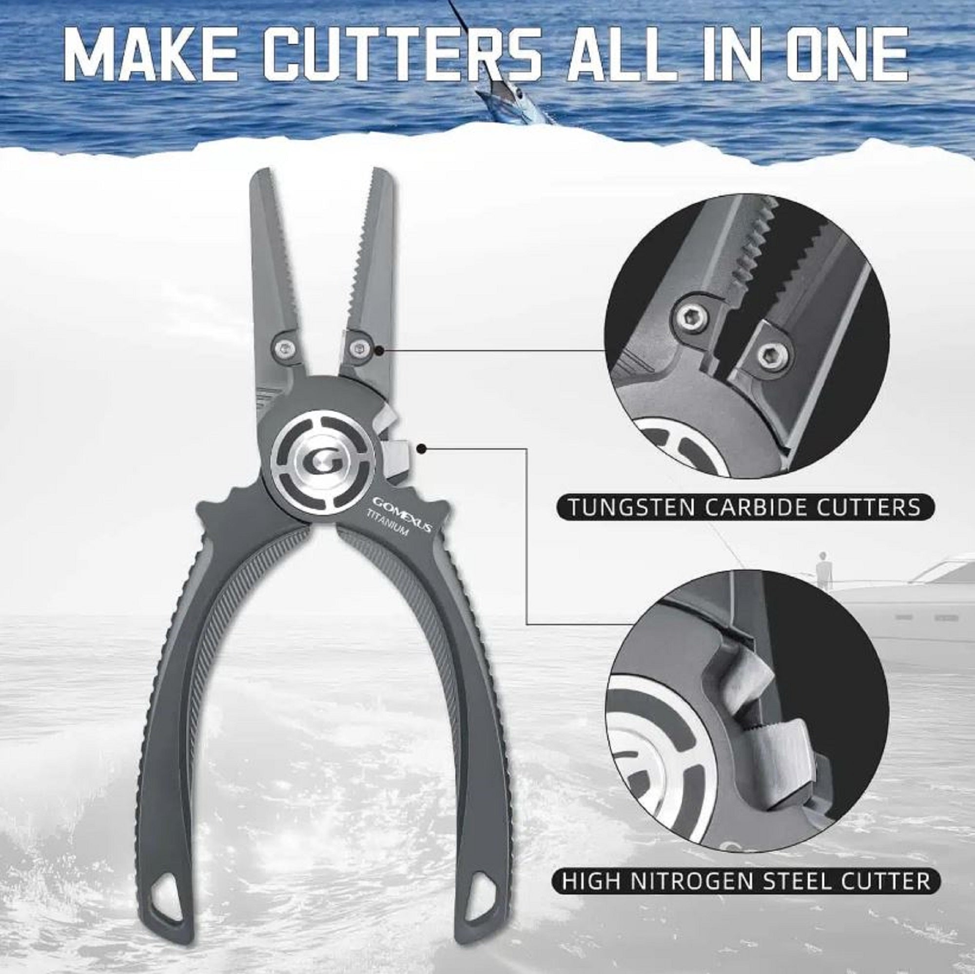Gomexus TX75-TN Pliers Split Ring Titanium SET (4817)