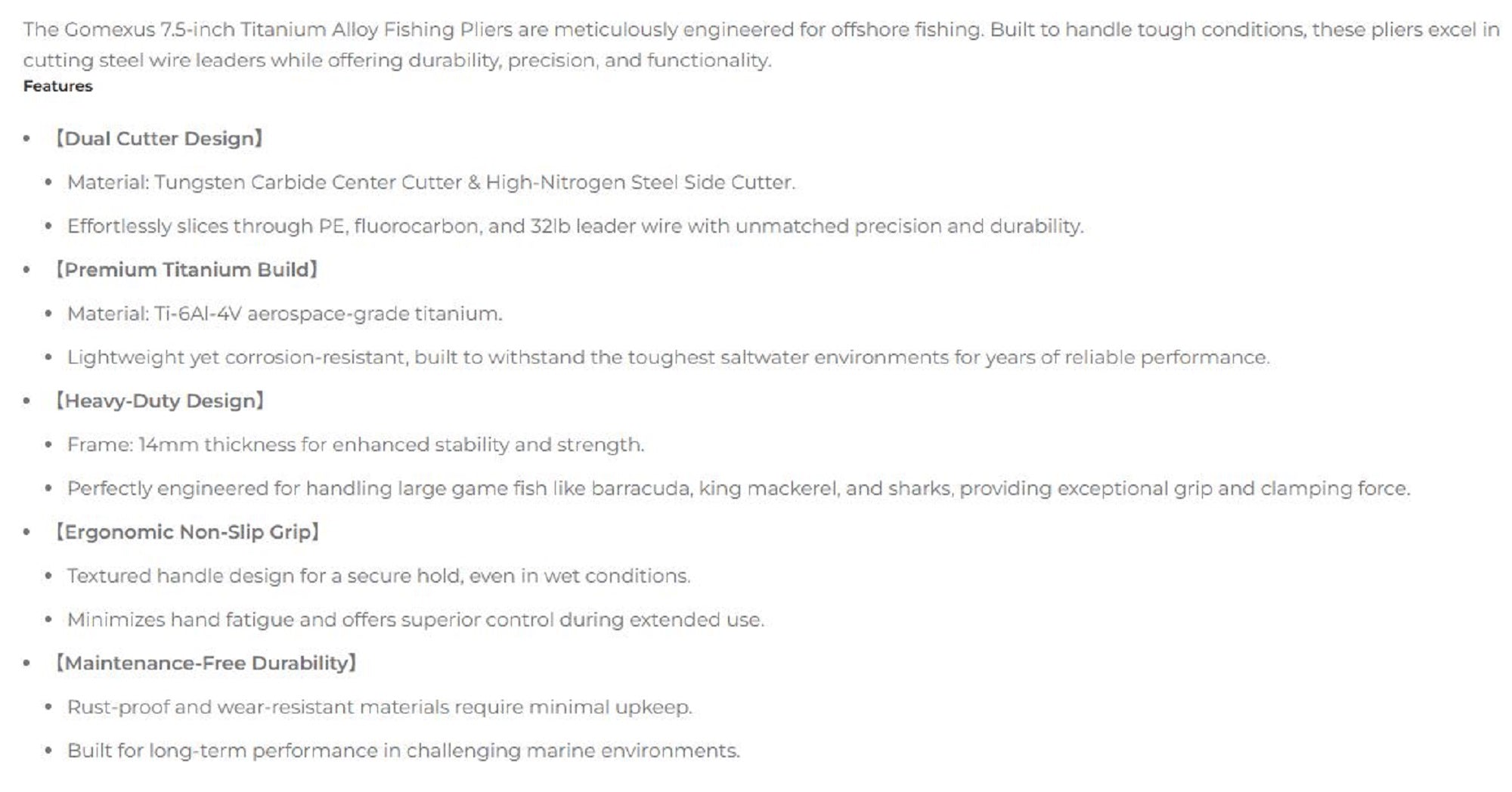 Gomexus TX75-TN Pliers Split Ring Titanium SET (4817)