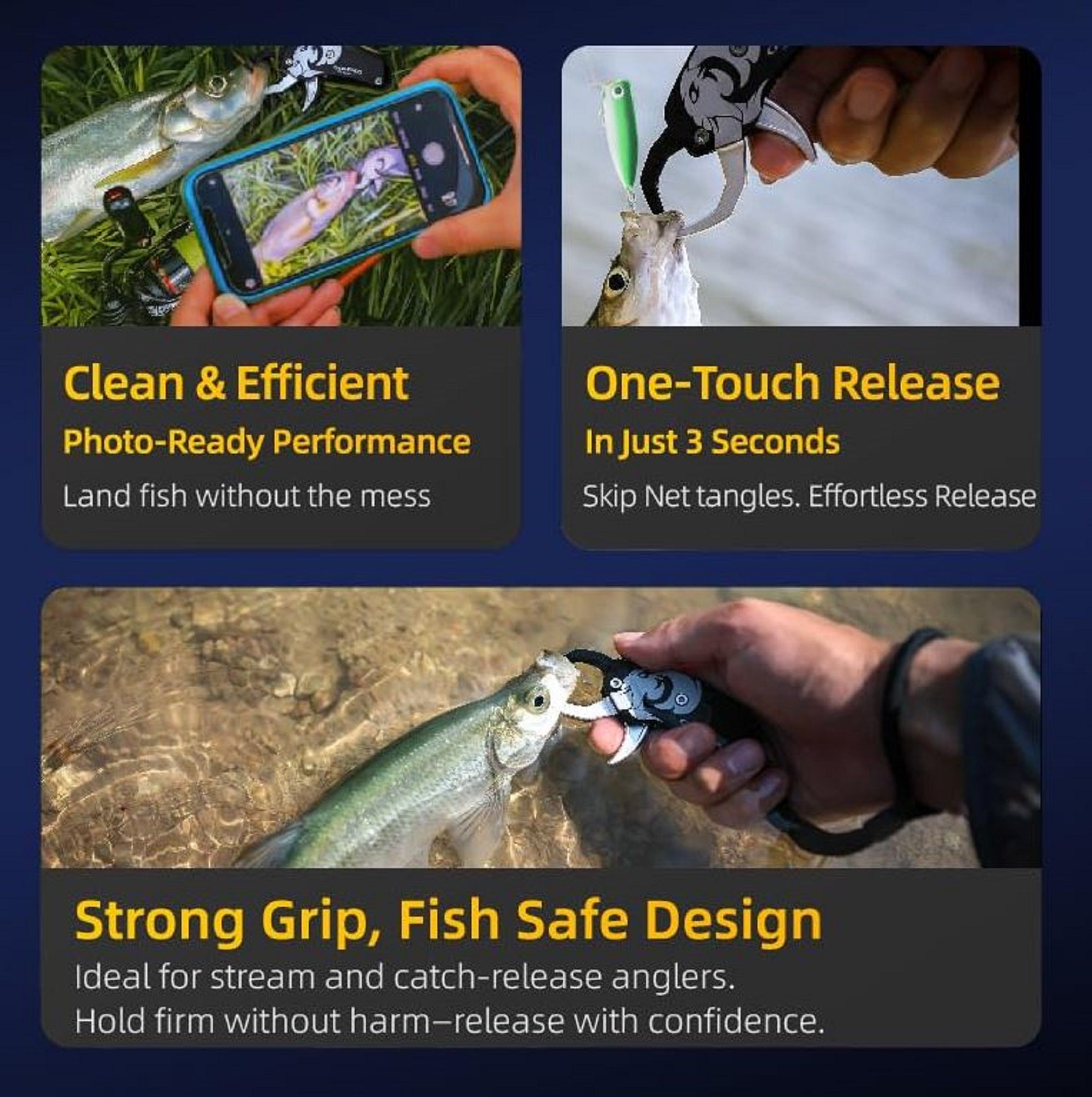 Gomexus KY100BKSR Fish Grip Pocket Light Weight Silver (4978)