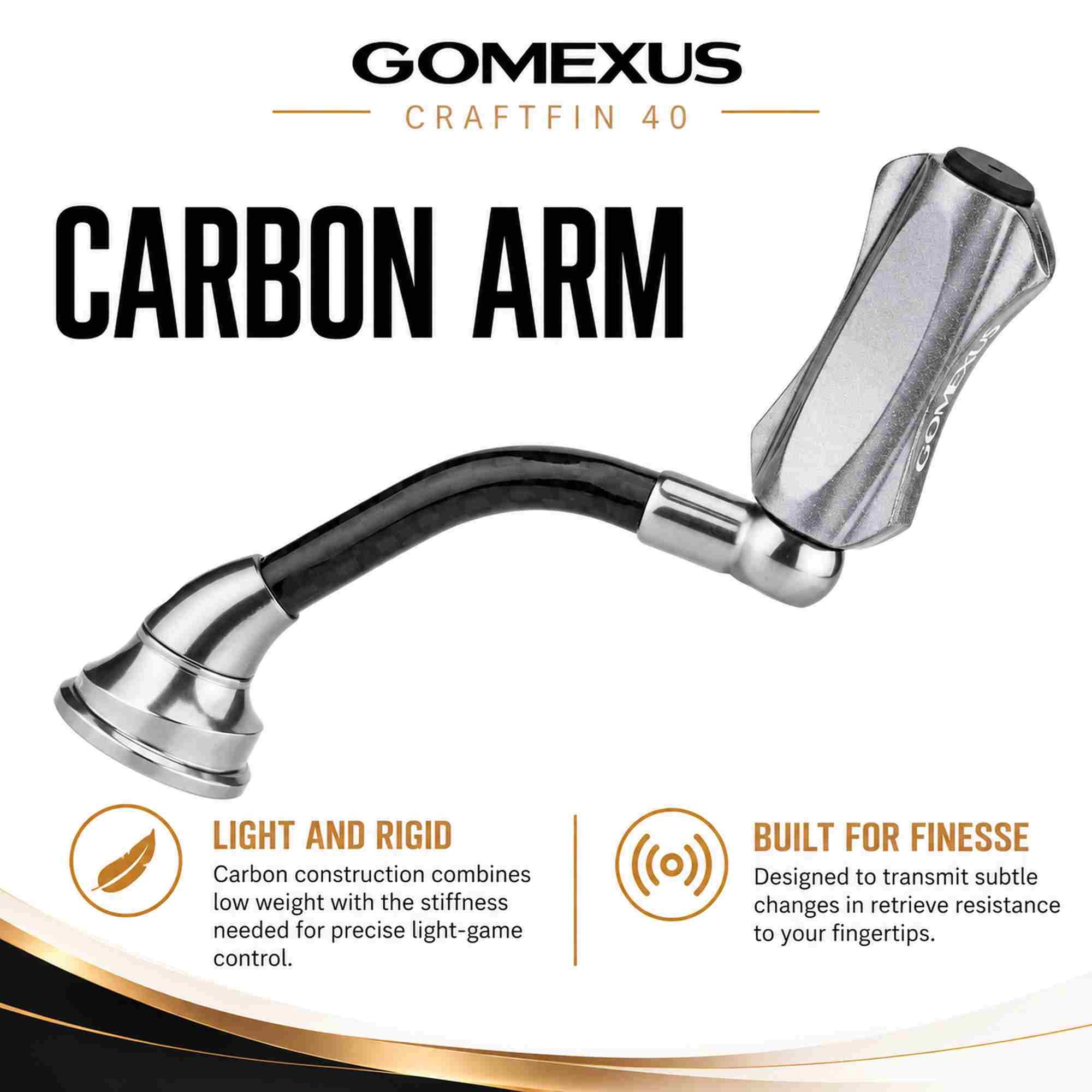 Gomexus H2S40F18ZFSTST Handle Carbon Fiber 40mm Daiwa (5449)