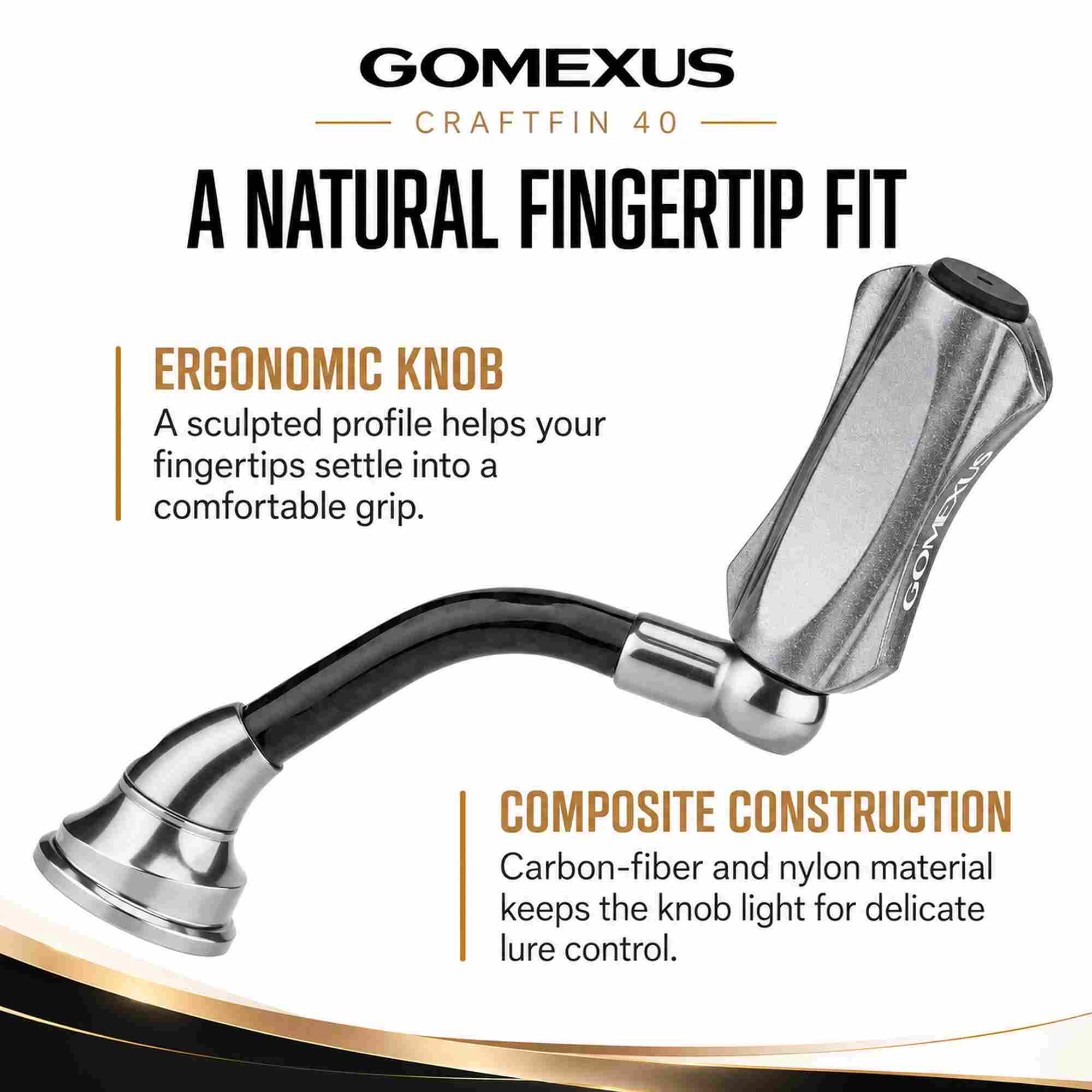 Gomexus H2S40F18ZFSTST Handle Carbon Fiber 40mm Daiwa (5449)