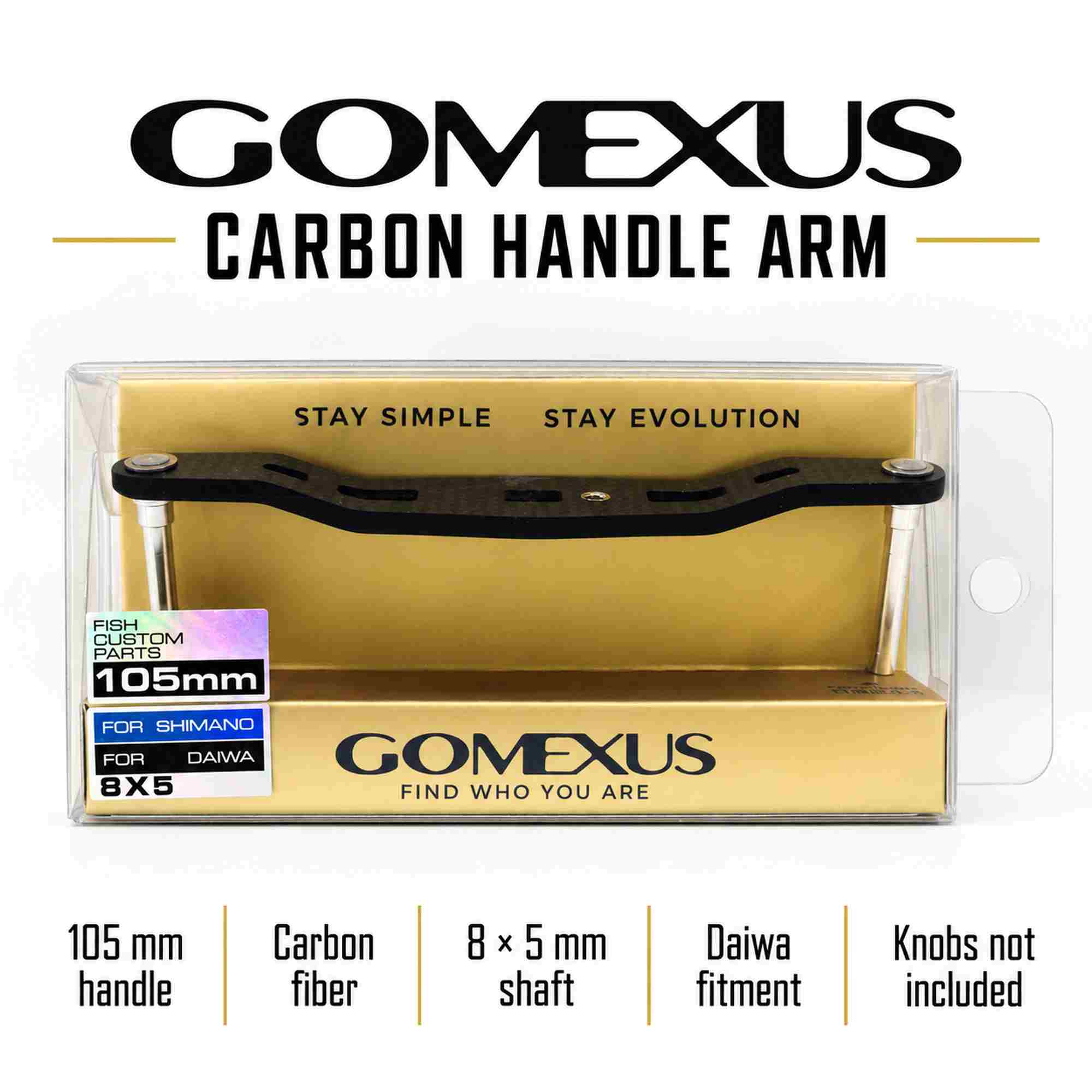 Gomexus H2B105FBK Handle Carbon 105mm 8x5 Daiwa (6156)
