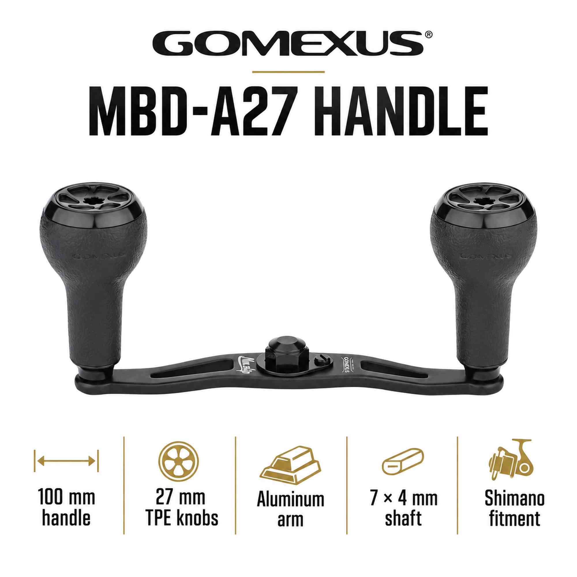 Gomexus H1B100MA27PBKBK Handle TPE 100mm 7x4mm Shimano (6187)