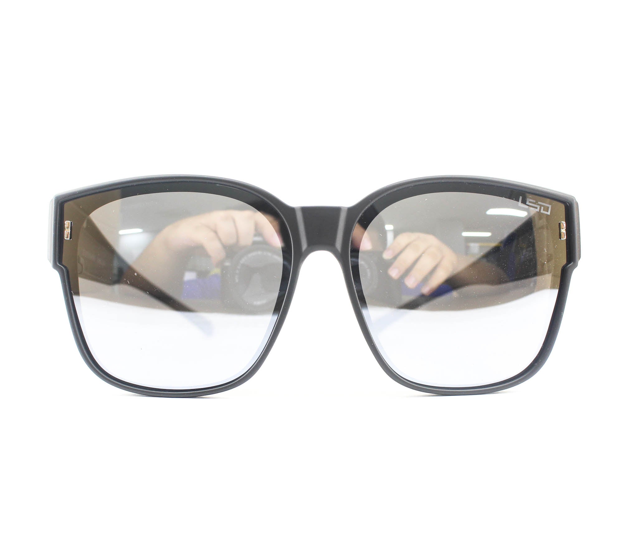 LSD Sunglasses Overglasses Type 7 Matte Black/Light Gray Flash Mirror (0130)