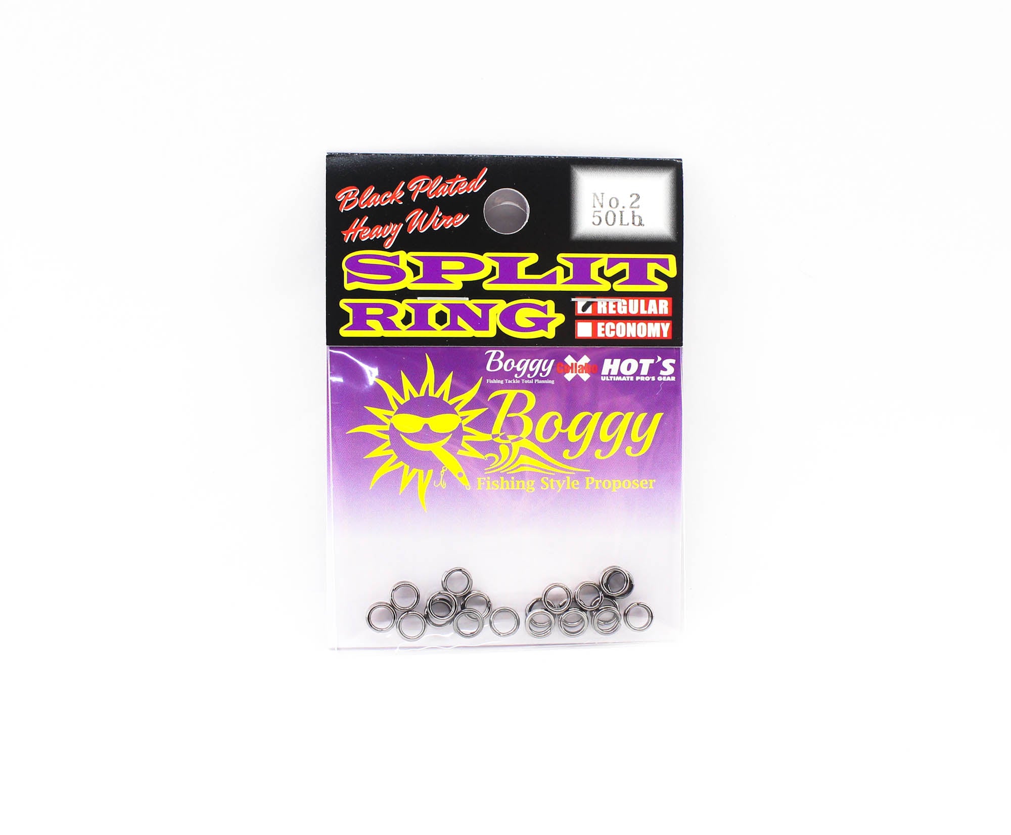 Boggy Split Ring Black Regular Size 2 50lb 20 /pack (1526)