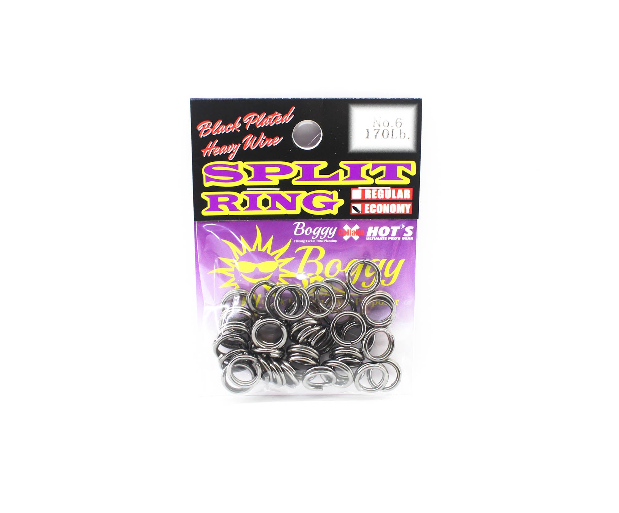 Boggy Split Ring Black Economy Size 6 170lb 40 /pack (1618)