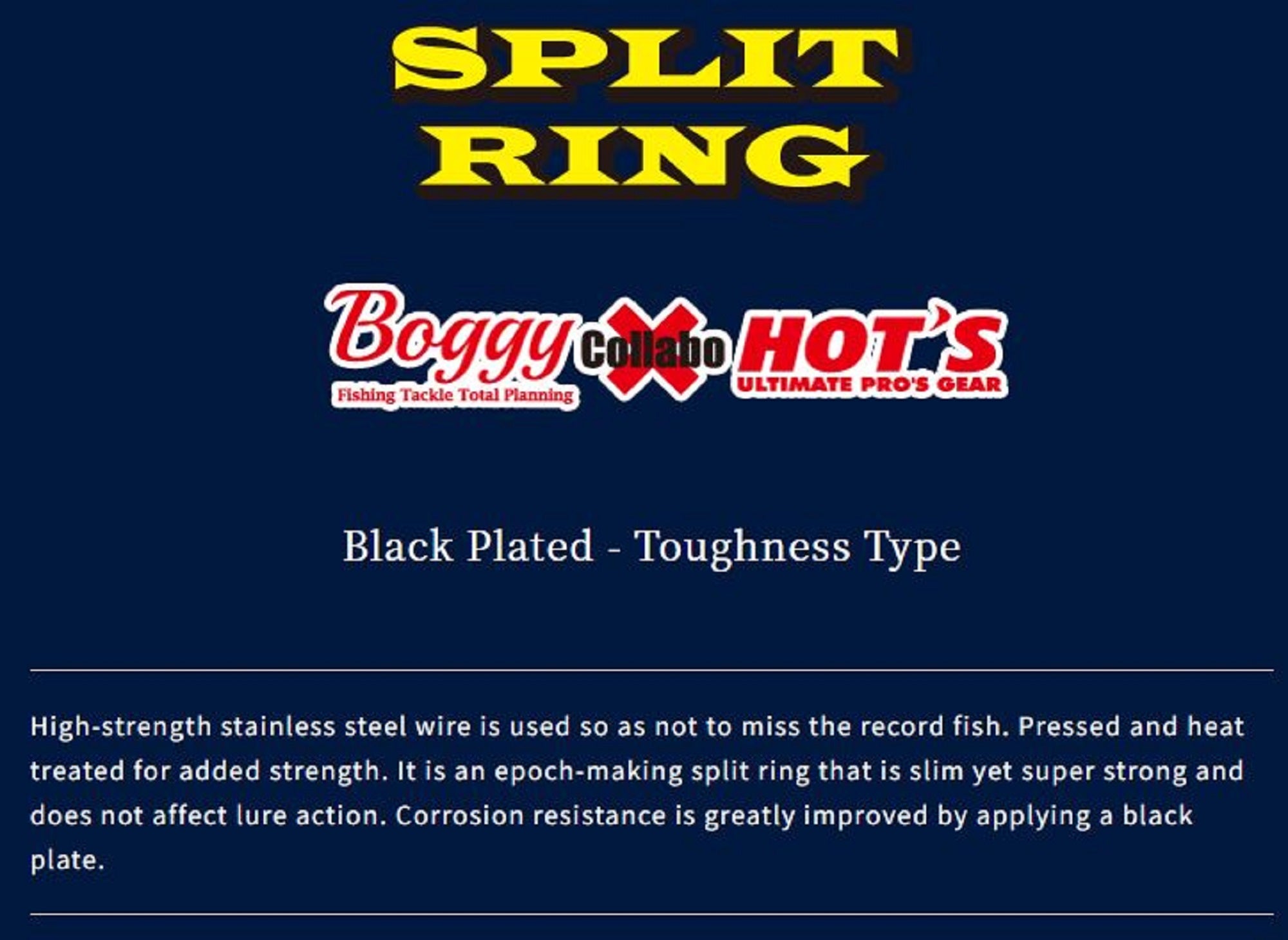 Boggy Split Ring Black Economy Size 6 170lb 40 /pack (1618)