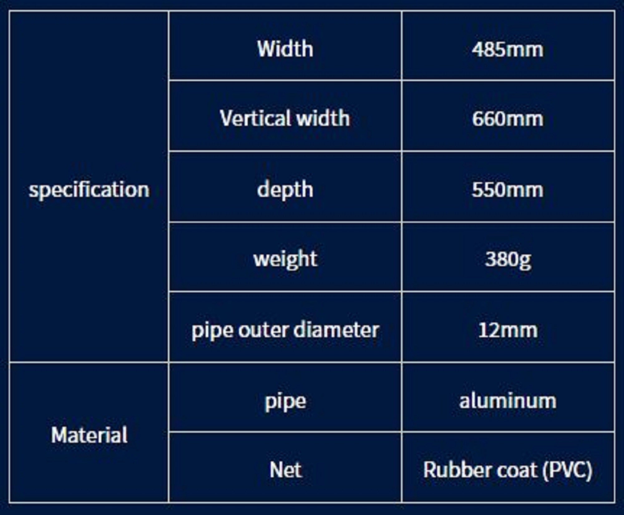 Boggy Tamun Rubber Coat PVC Net No Handle Size L 485 x 660 x 550 mm (2066)
