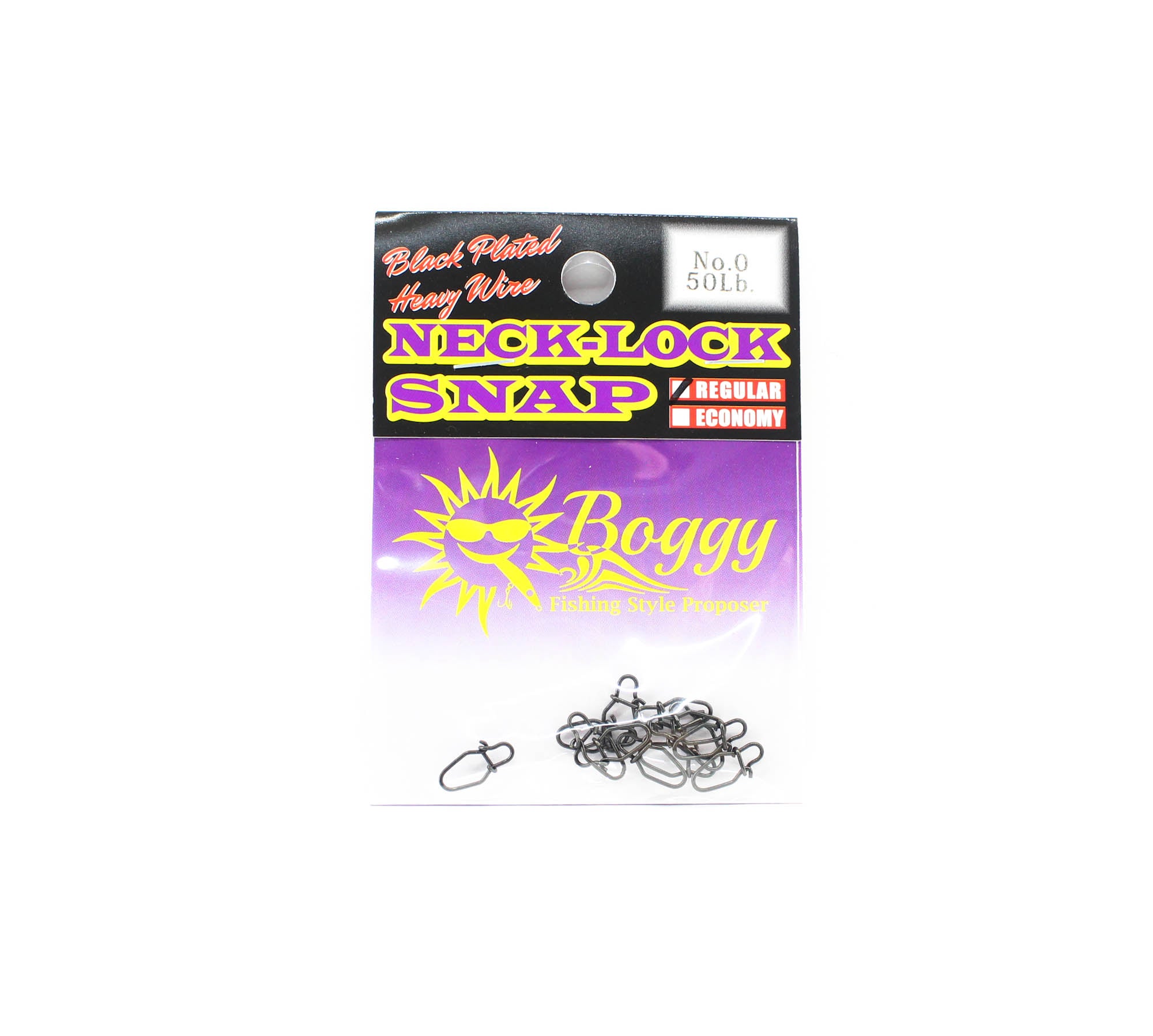 Boggy Snap Neck Lock Plated Regular Size 0 50lb 12/pack (3698)