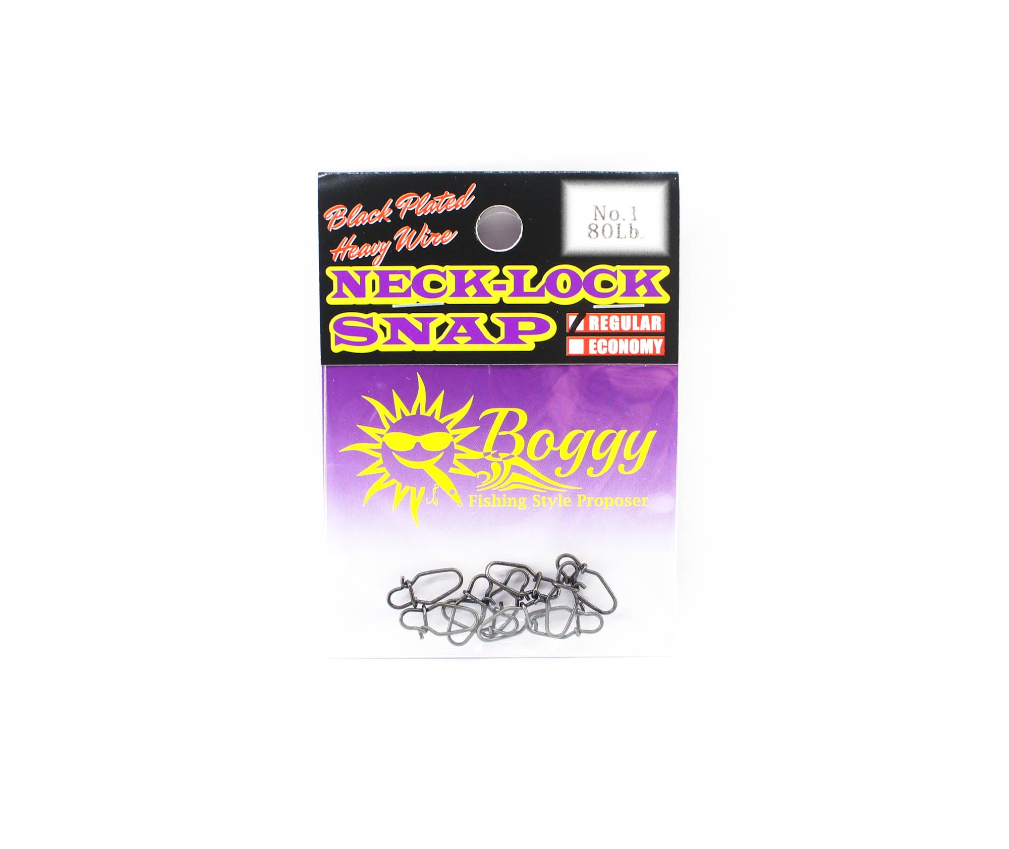 Boggy Snap Neck Lock Plated Regular Size 1 80lb 10/pack (3704)