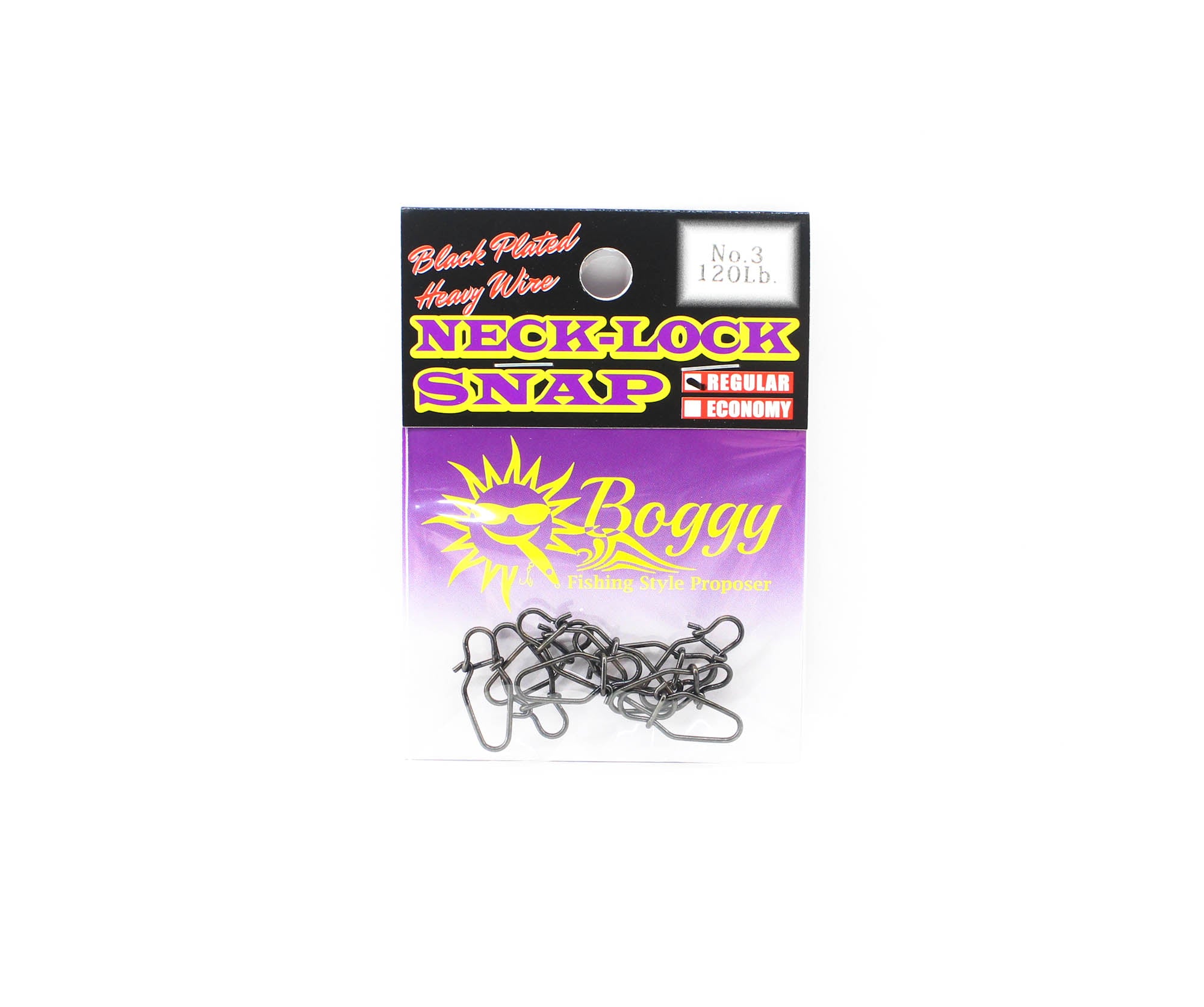 Boggy Snap Neck Lock Plated Regular Size 3 120lb 10/pack (3728)