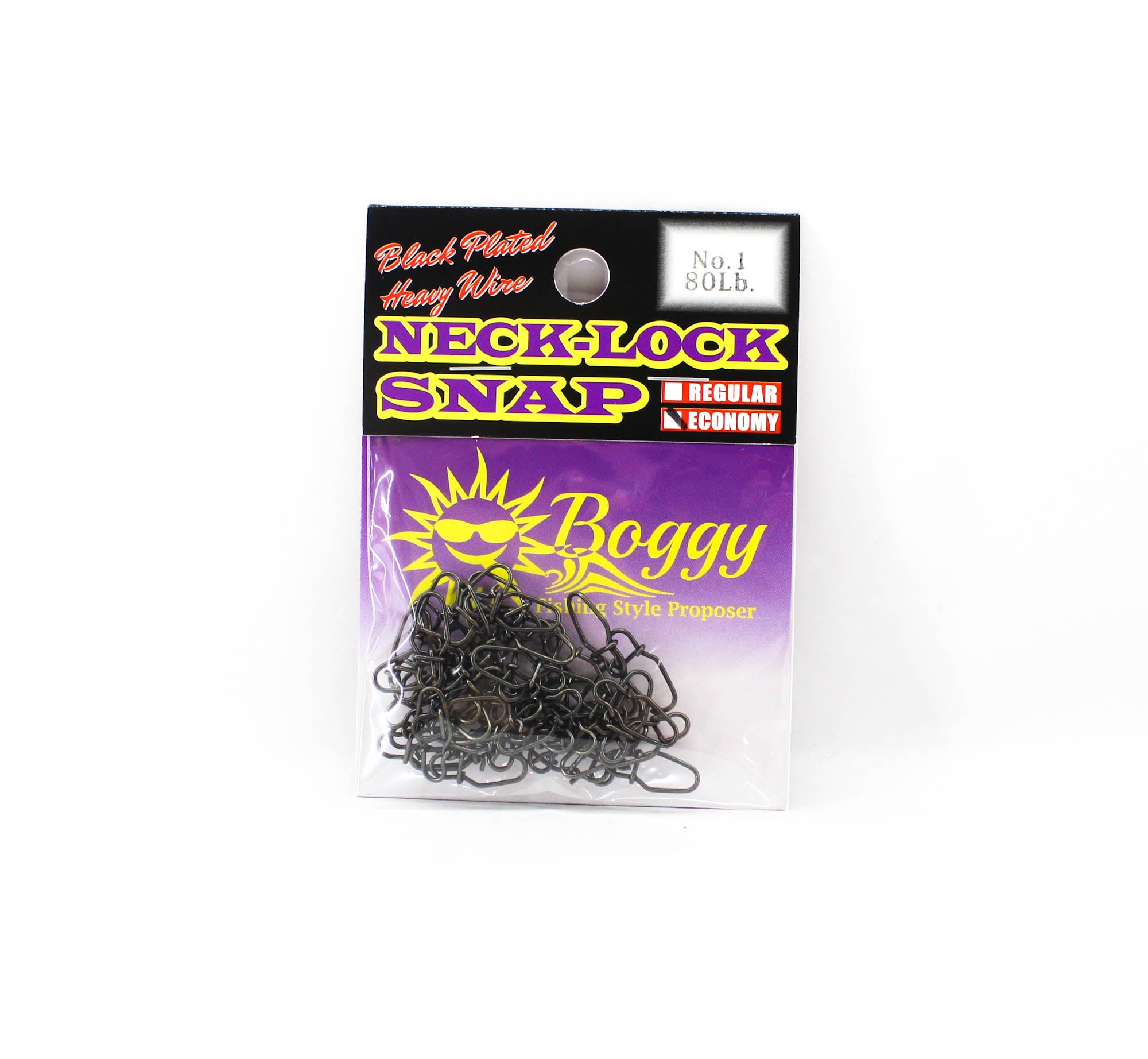 Boggy Snap Neck Lock Plated Black Size 1 80lb 10/pack (3759)