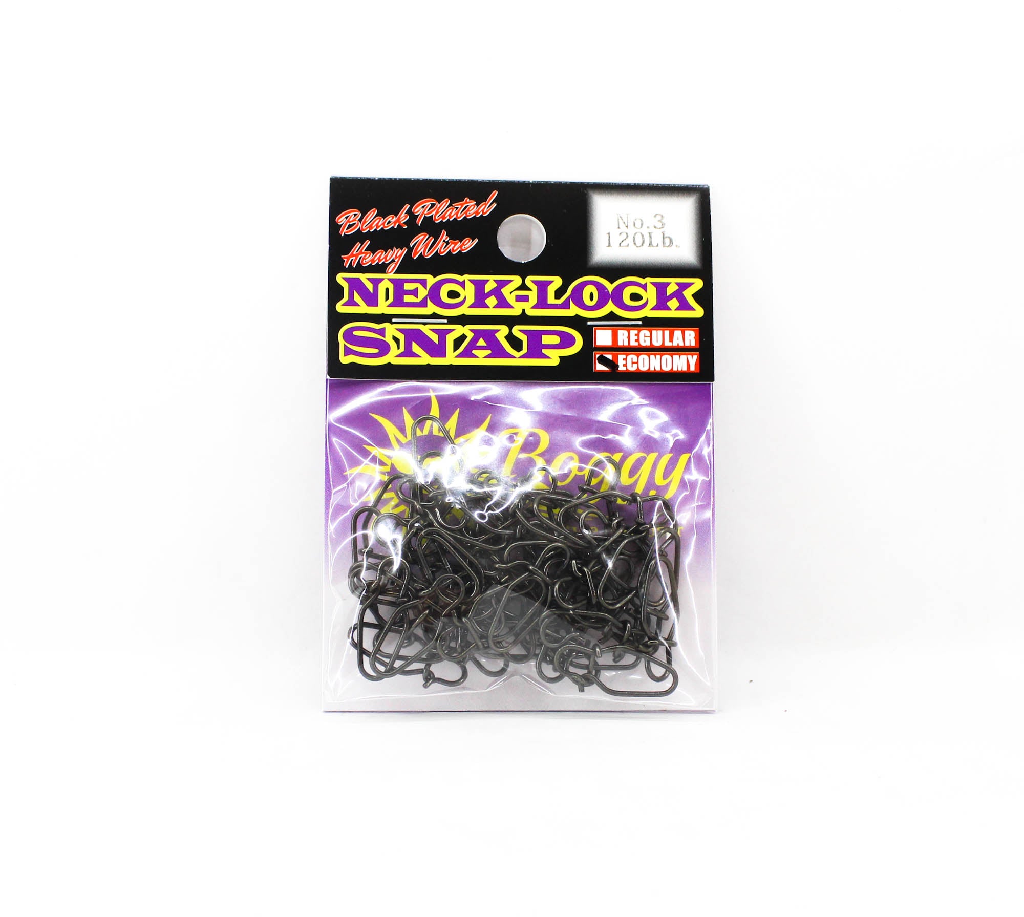 Boggy Snap Neck Lock Plated Black Size 3 120lb 10/pack (3773)
