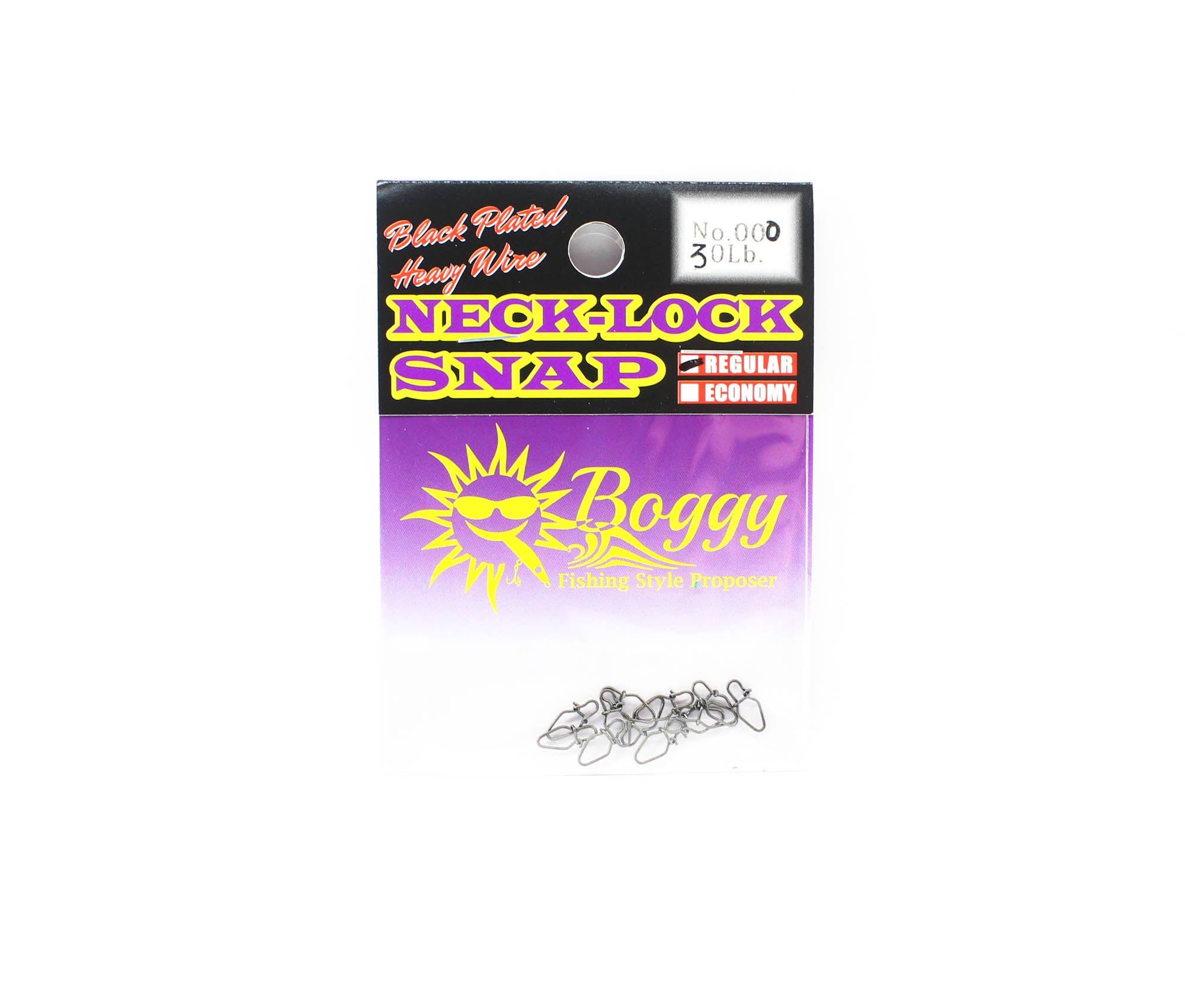 Boggy Snap Neck Lock Plated Regular Size 000 30lb 12/pack (4282)
