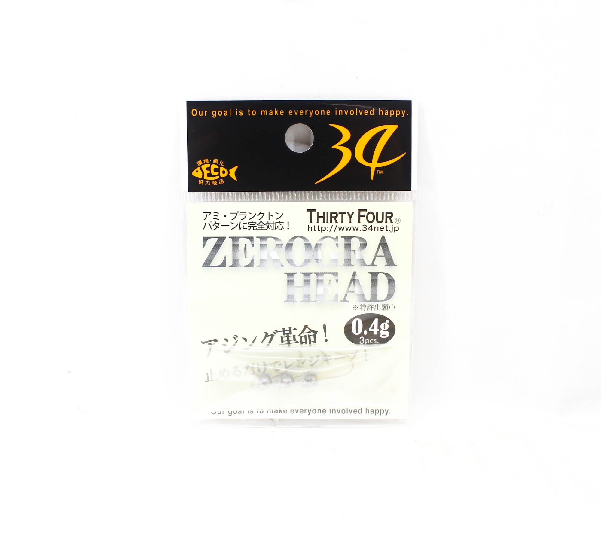 Thirty Four Jig Head Zerogra Head 0.4 grams 3 per pack (0338)