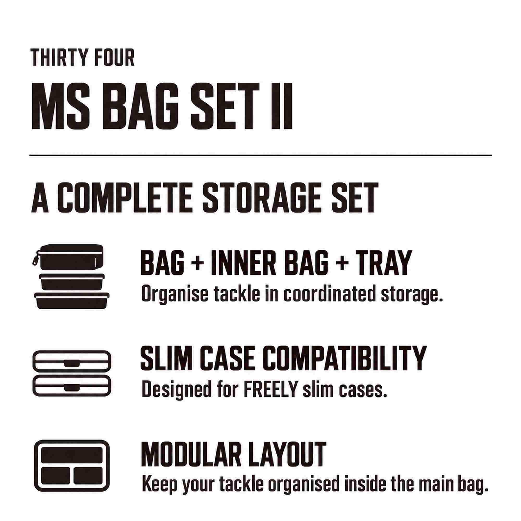 Thirty Four Bakkan Bag MS Bag Set 2 350x230x300mm Black (4045)