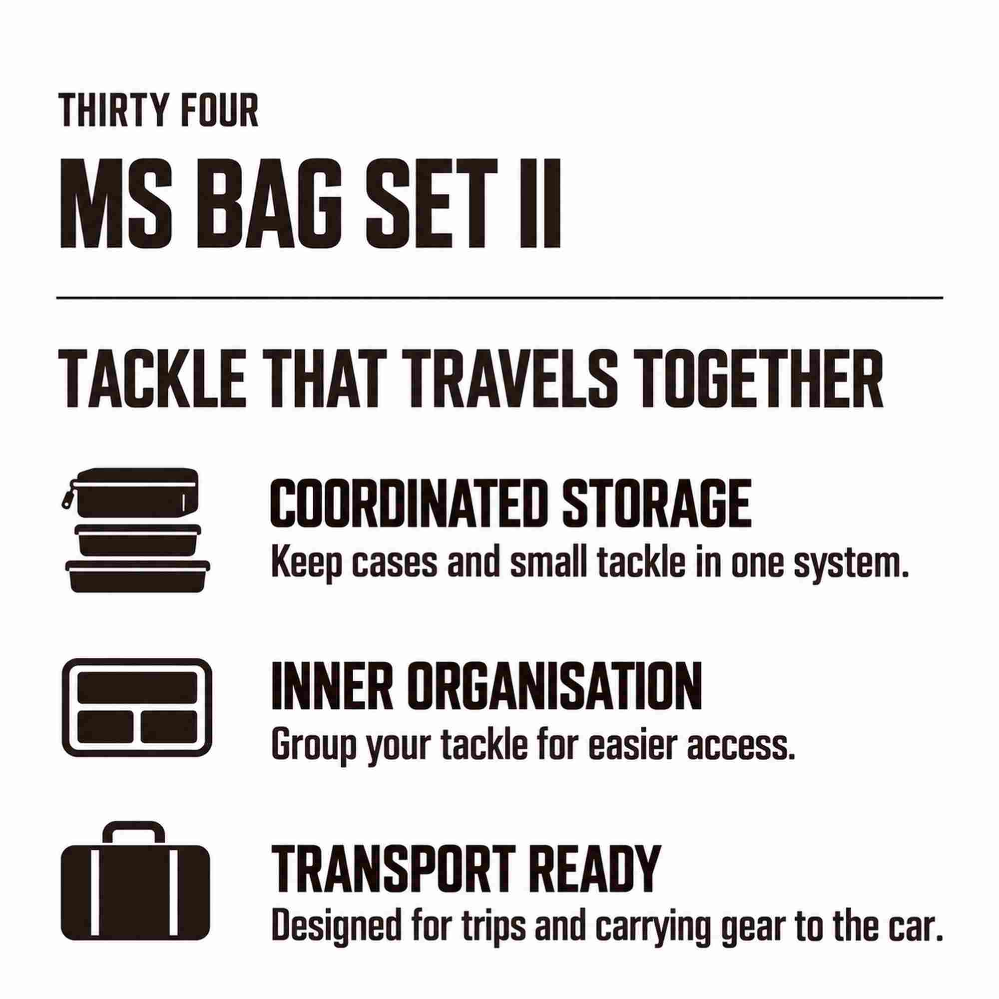 Thirty Four Bakkan Bag MS Bag Set 2 350x230x300mm Black (4045)