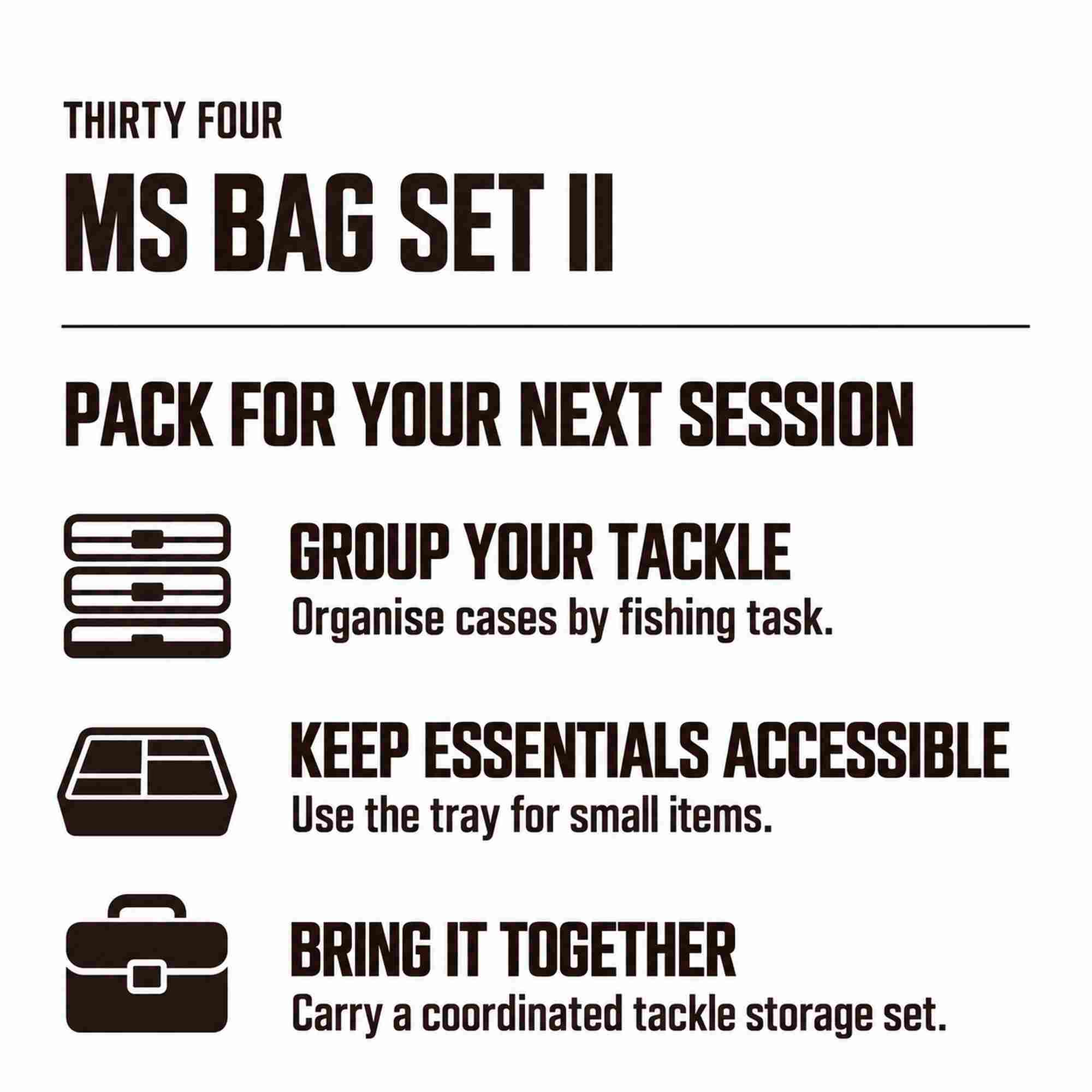 Thirty Four Bakkan Bag MS Bag Set 2 350x230x300mm Black (4045)