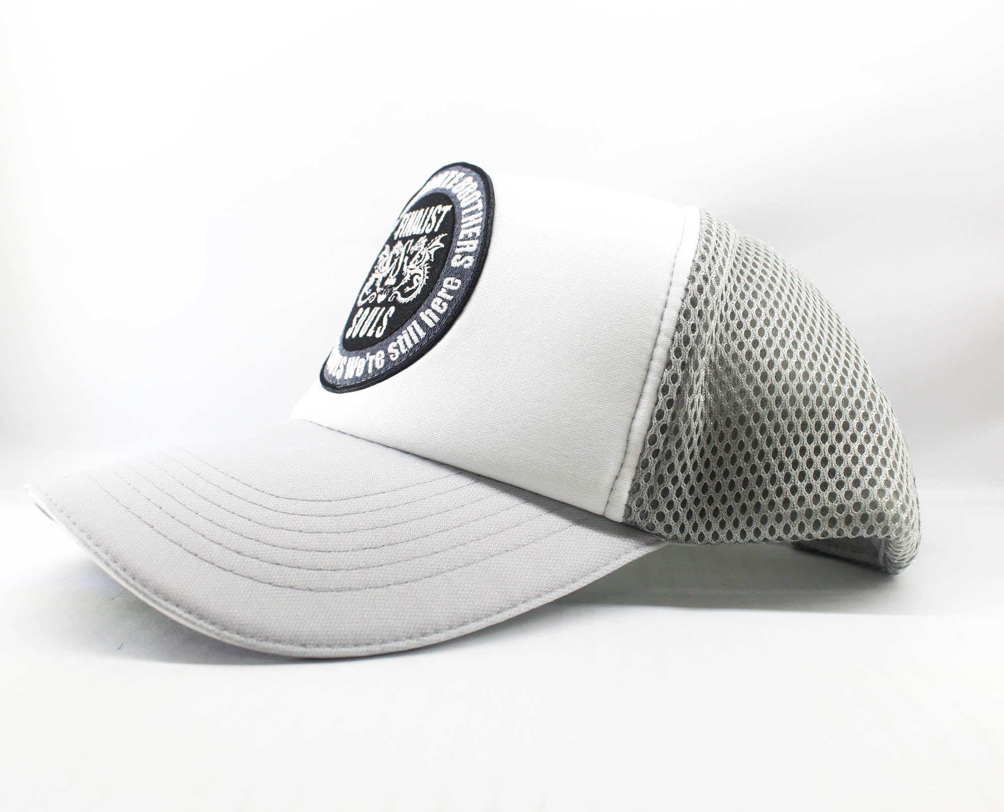 Souls Cap Double Russell American Cap Free Size White Gray (0517)