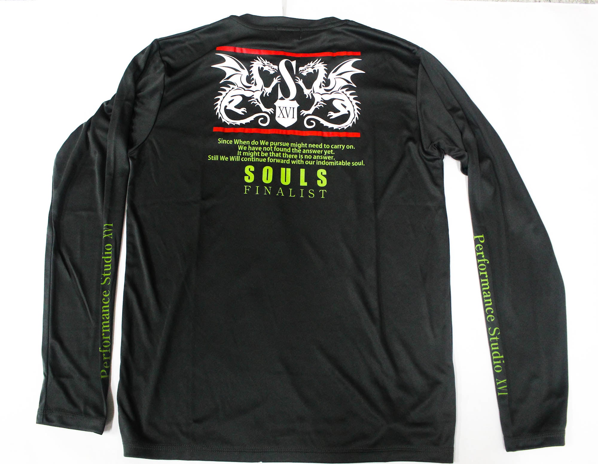 Souls T-Shirt Dry Fit Long Sleeves Dragon Size M Dark Gray (4793)