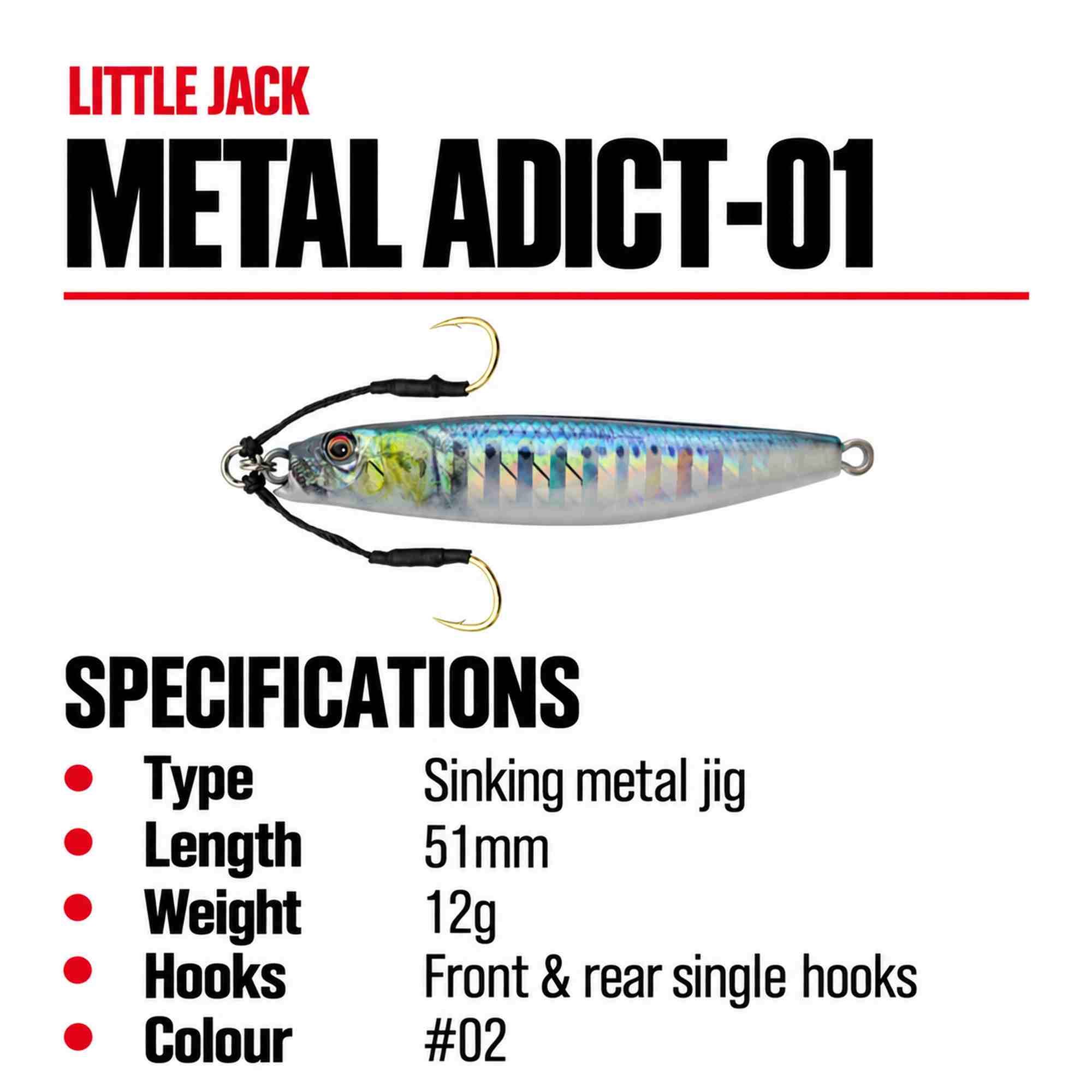 Little Jack Metal Jig Metal Adict 01 51mm 12 grams 02 (5388)