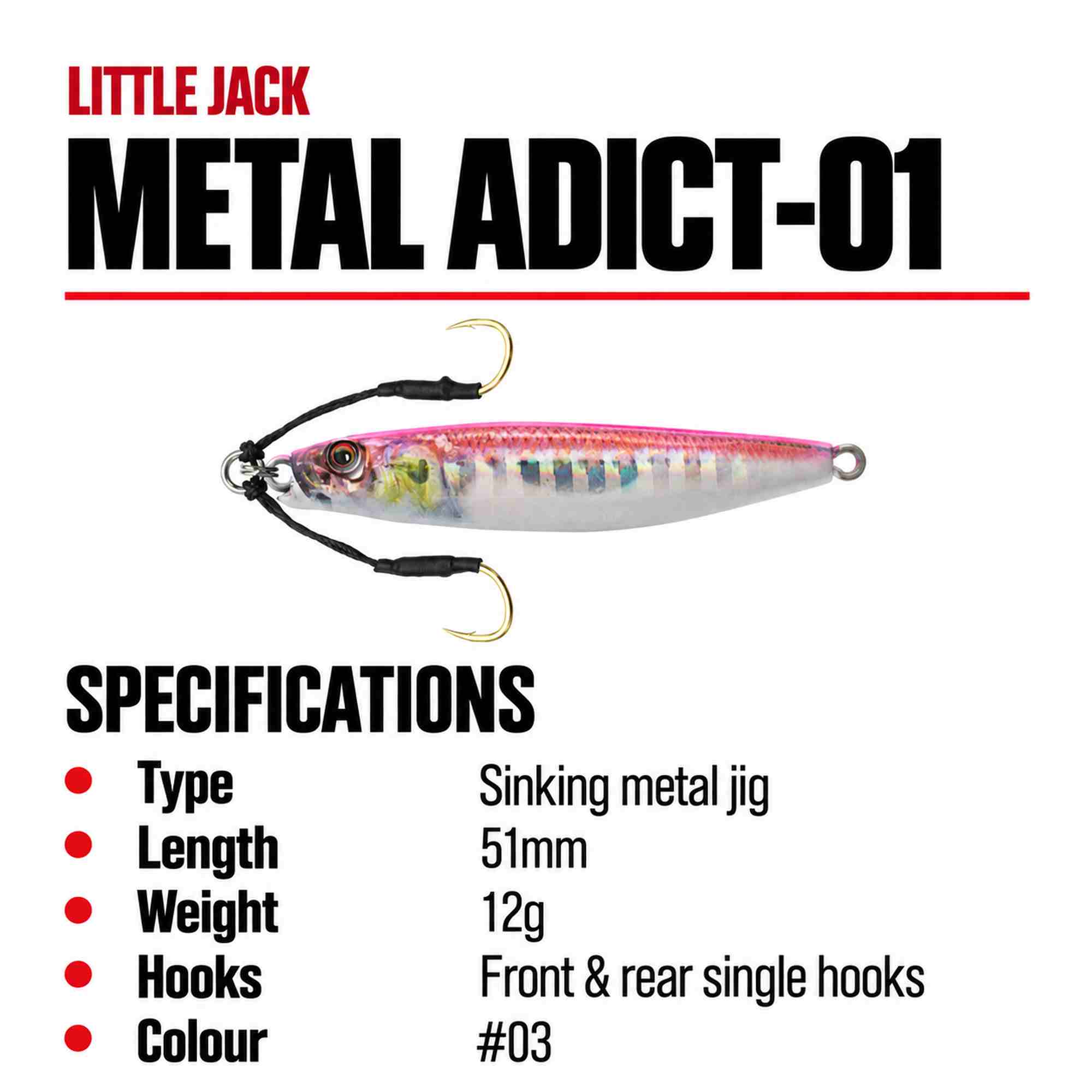 Little Jack Metal Jig Metal Adict 01 51mm 12 grams 03 (5395)