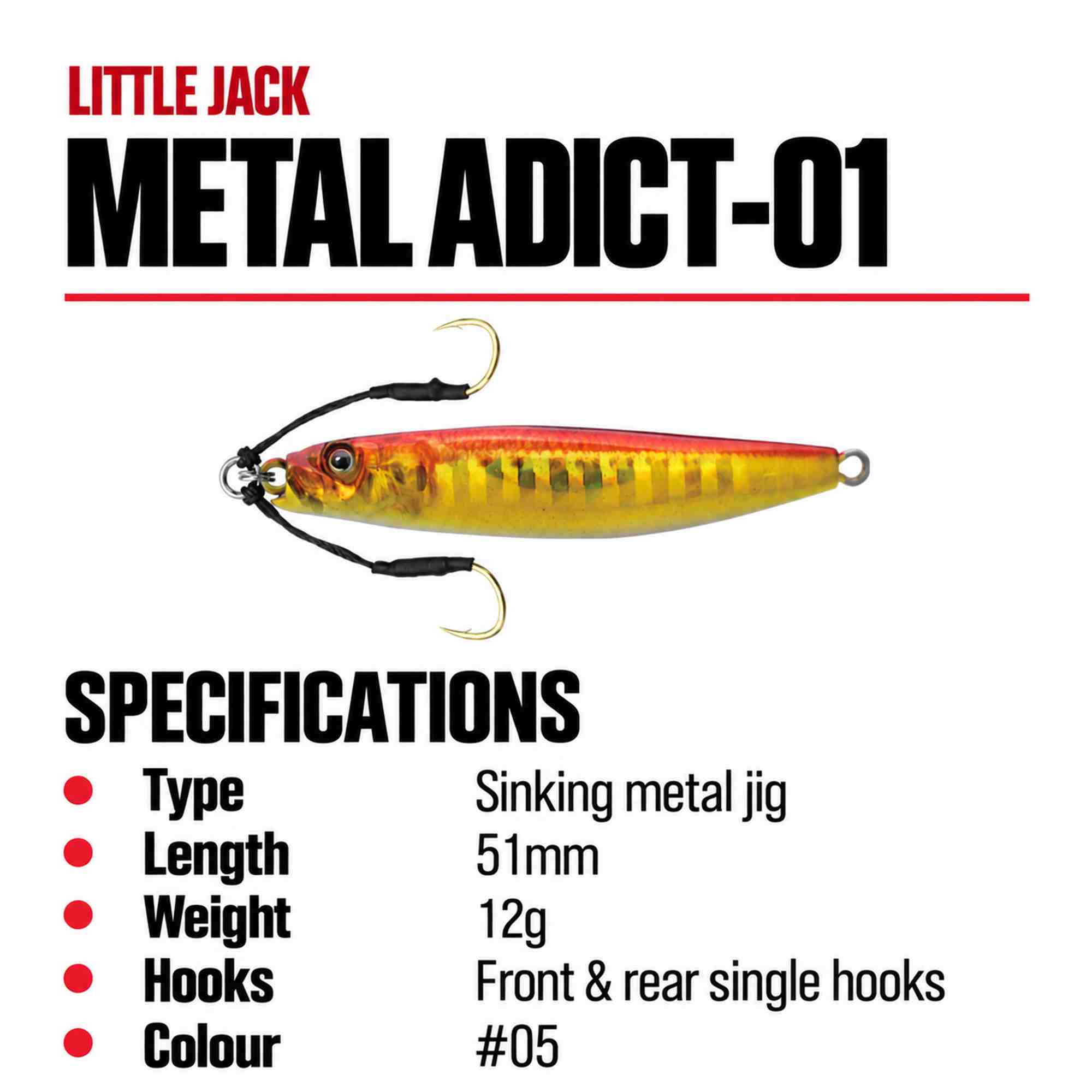 Little Jack Metal Jig Metal Adict 01 51mm 12 grams 05 (5418)