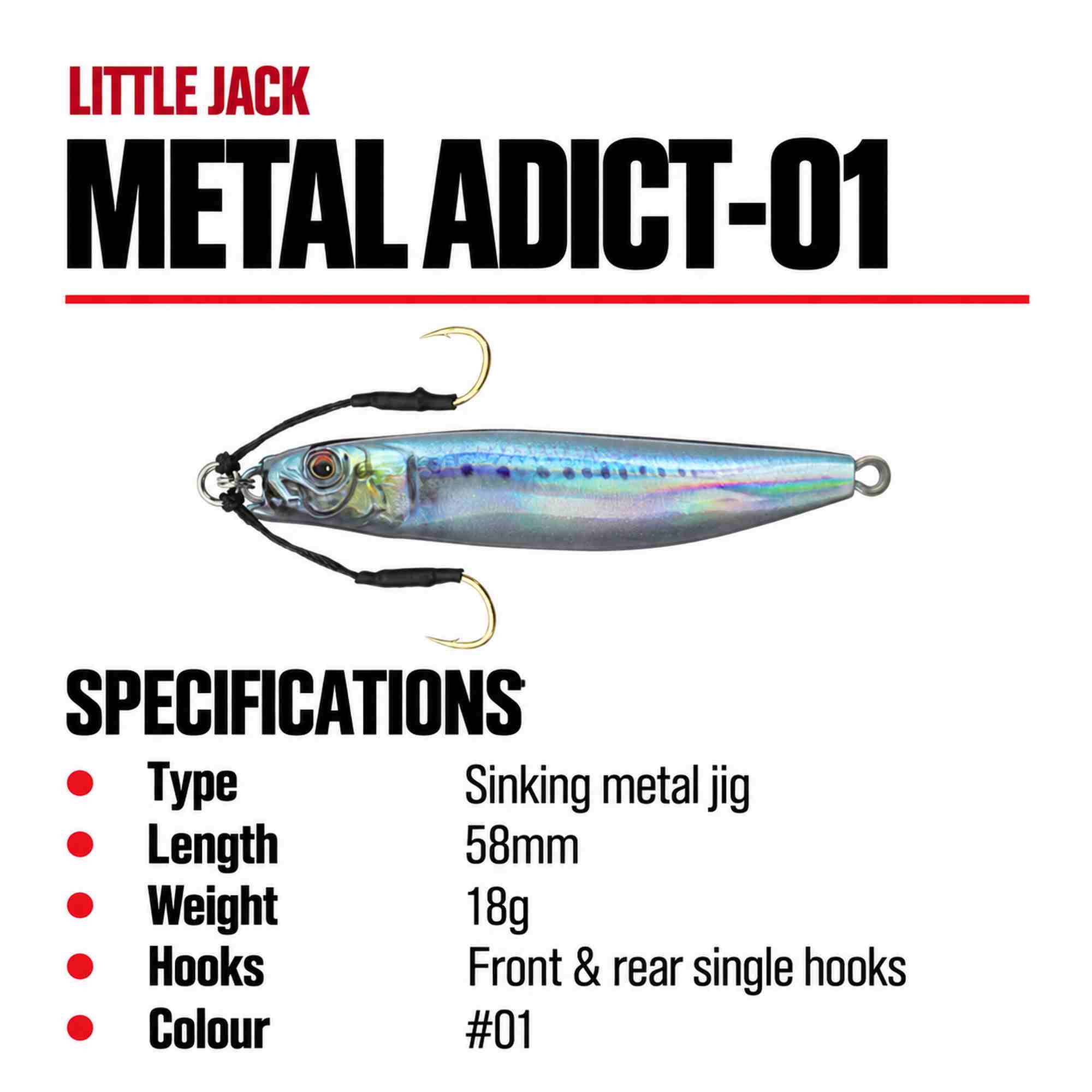 Little Jack Metal Jig Metal Adict 01 58mm 18 grams 01 (5456)
