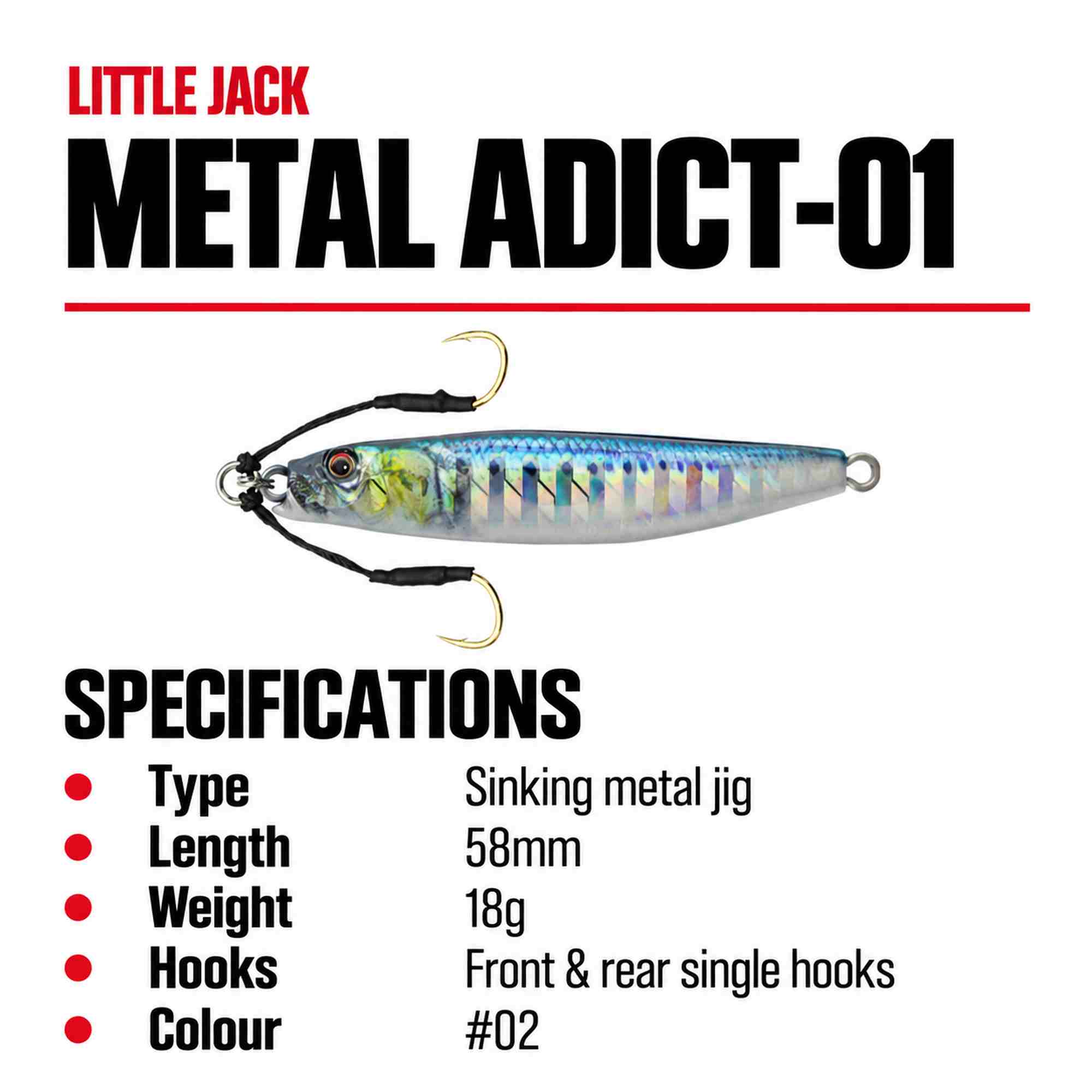 Little Jack Metal Jig Metal Adict 01 58mm 18 grams 02 (5463)