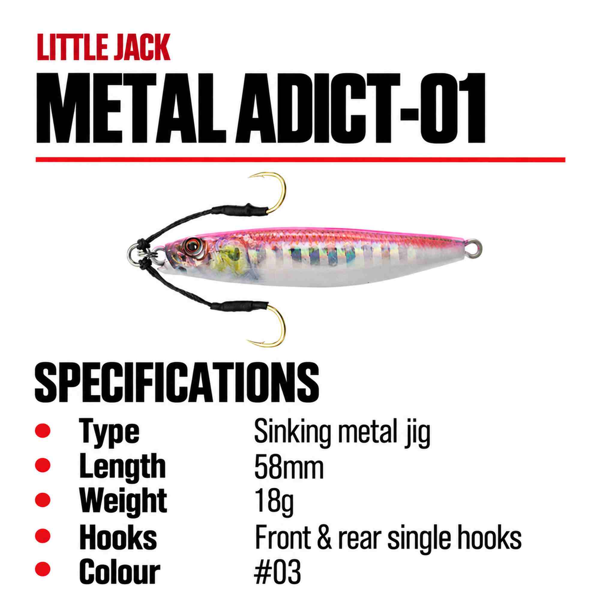 Little Jack Metal Jig Metal Adict 01 58mm 18 grams 03 (5470)