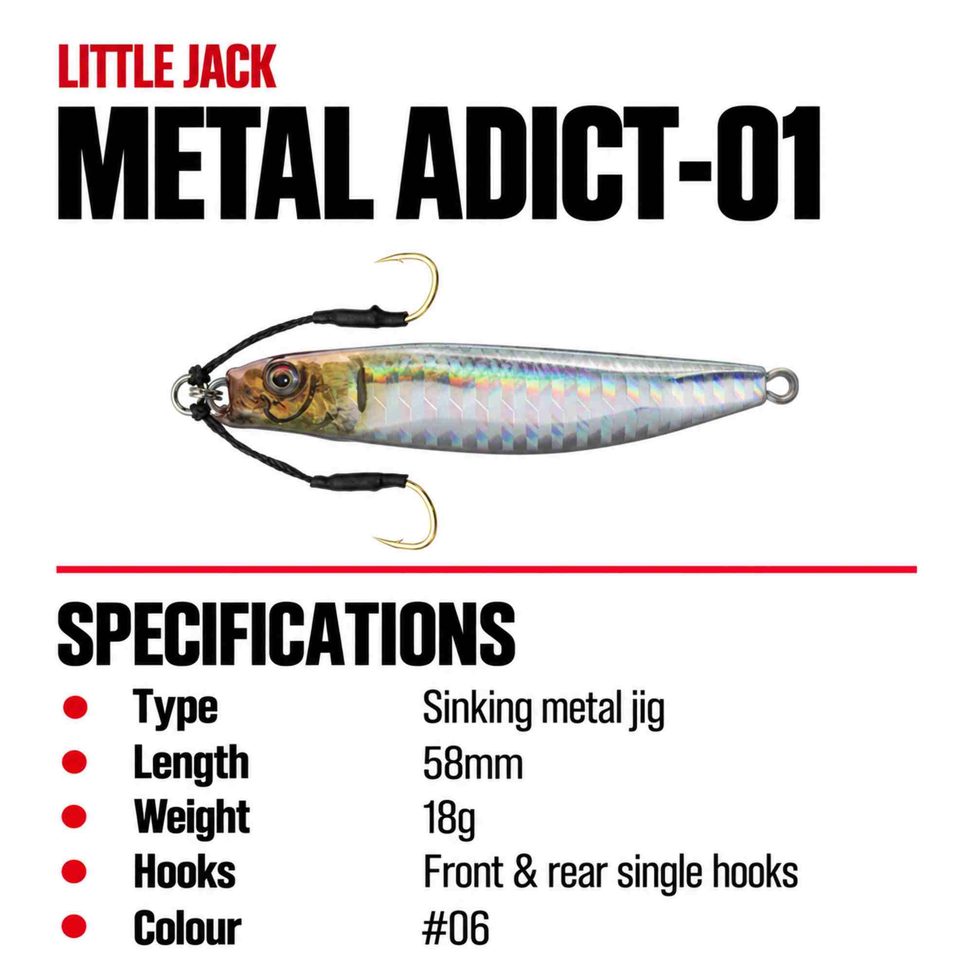 Little Jack Metal Jig Metal Adict 01 58mm 18 grams 06 (5500)