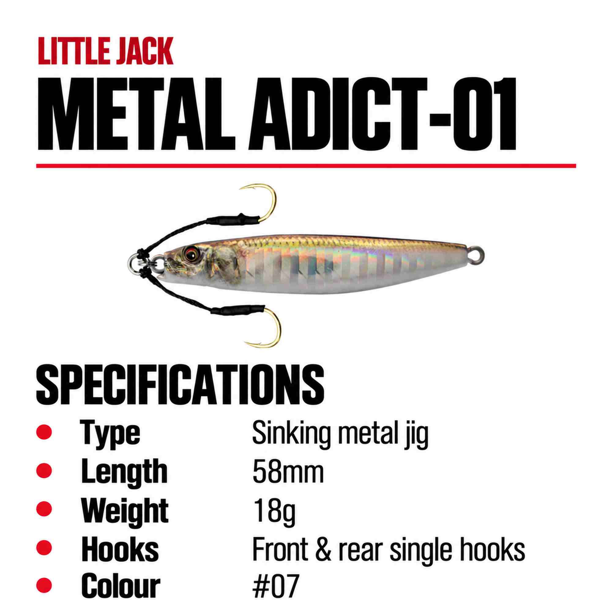 Little Jack Metal Jig Metal Adict 01 58mm 18 grams 07 (5517)