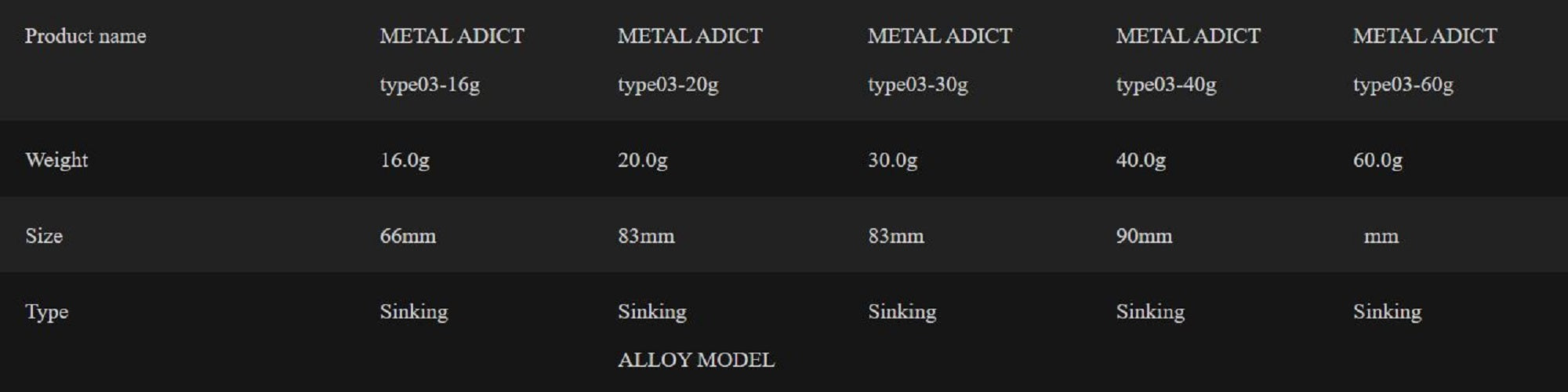 Little Jack Metal Jig Metal Adict 03 Alloy 83mm 20 grams 01 (7818)