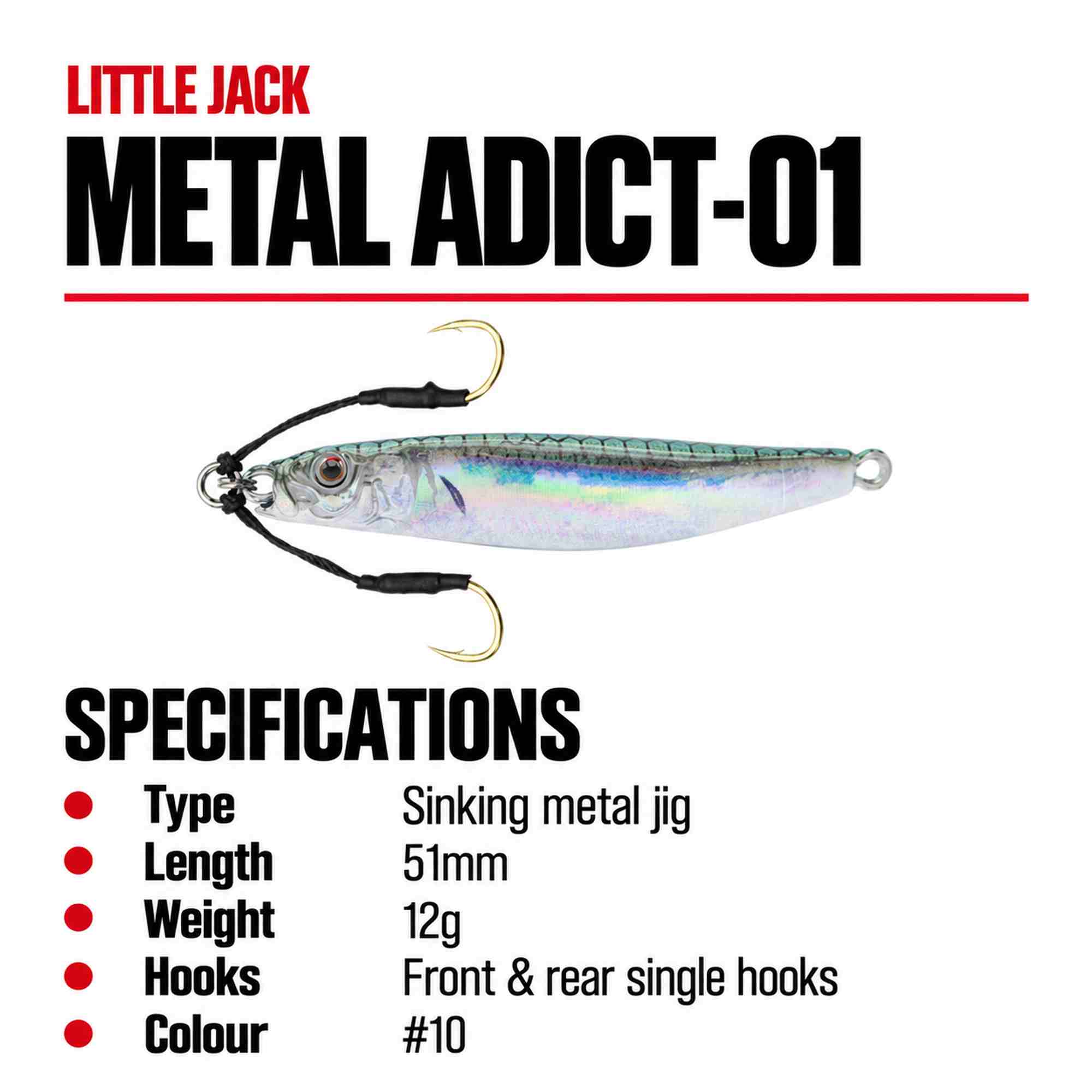 Little Jack Metal Jig Metal Adict 01 51mm 12 grams 10 (8181)