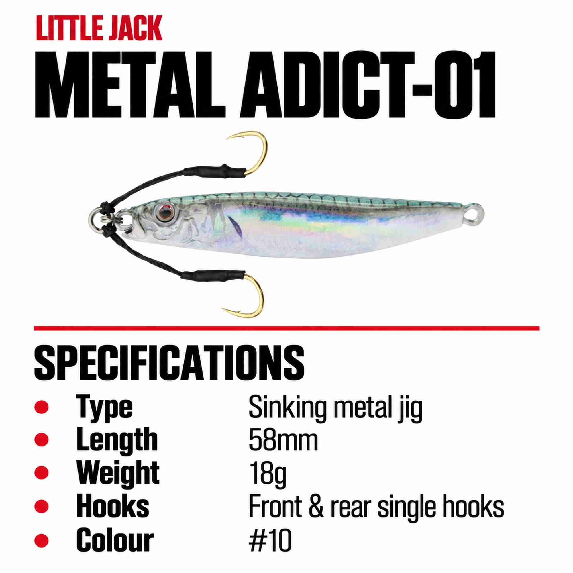 Little Jack Metal Jig Metal Adict 01 58mm 18 grams 10 (8211)