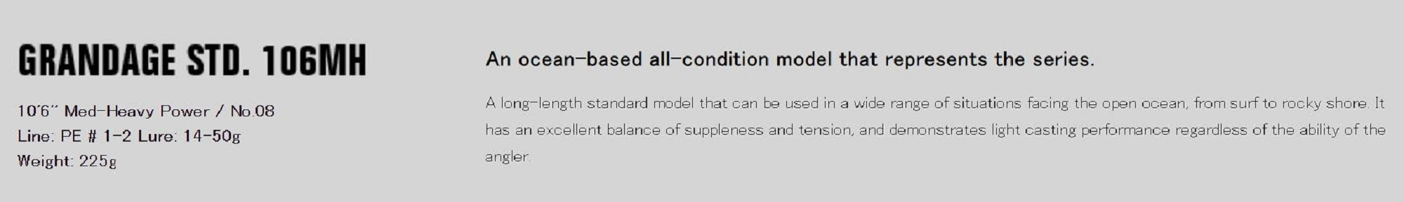 Apia Rod Spinning Grandage STD 106MH (6166)
